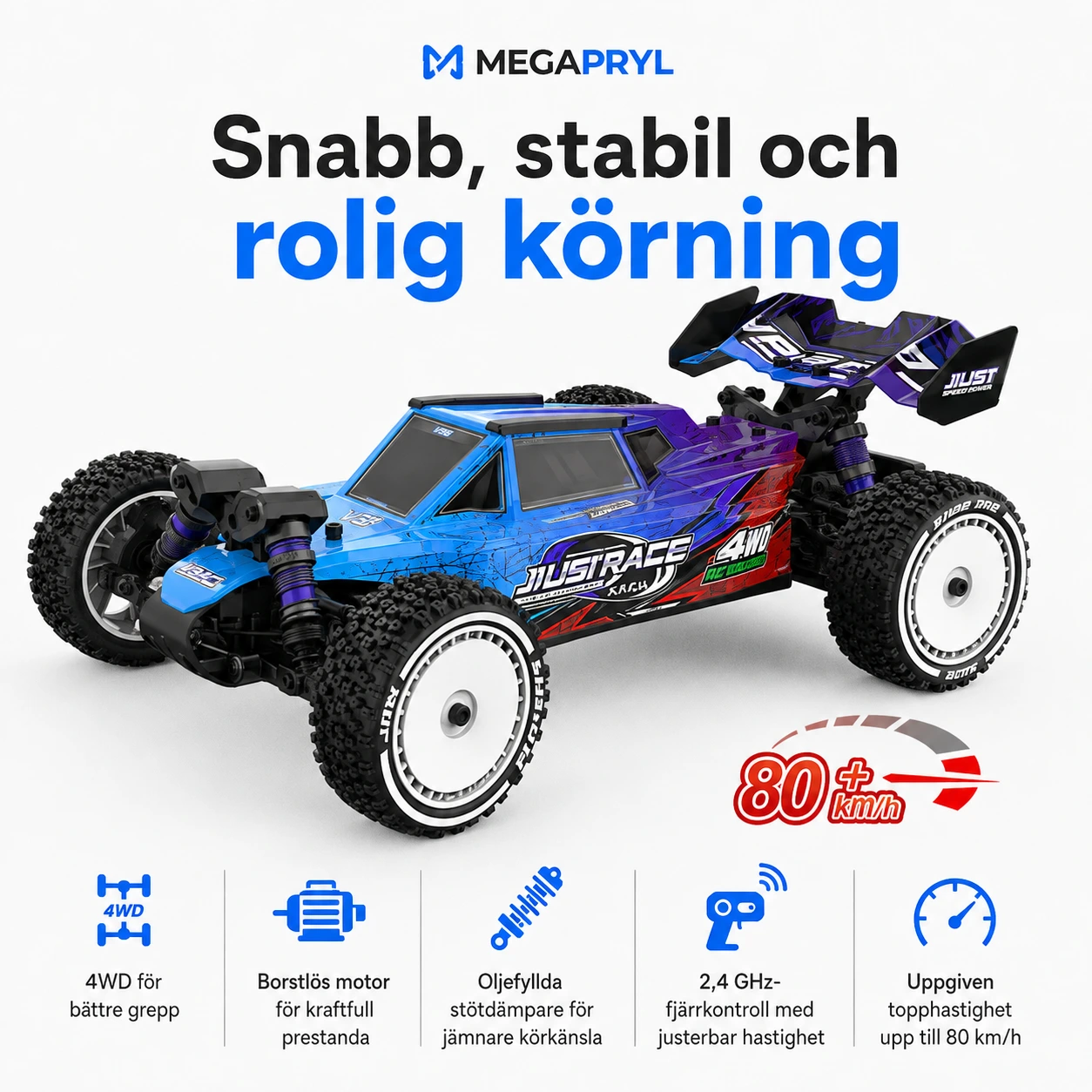 Radiostyrd offroad-bil 1:12 4WD med borstlös motor
