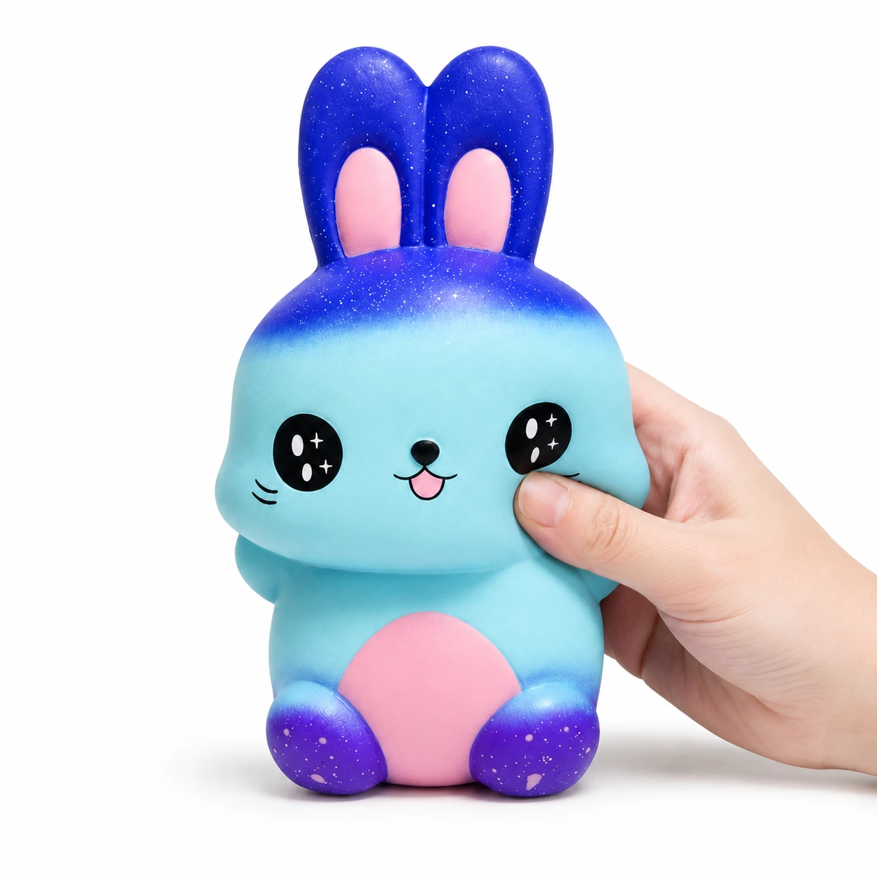 Kanin Squishy Blå – Mjuk Klämleksak