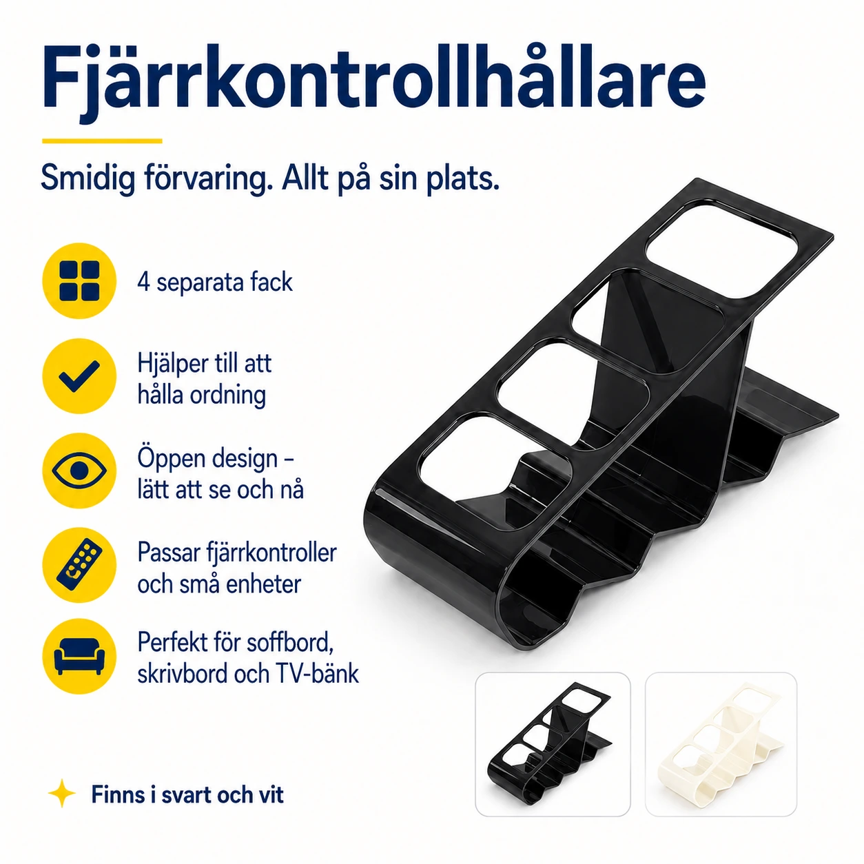Fjärrkontrollhållare för Bord med 4 Fack