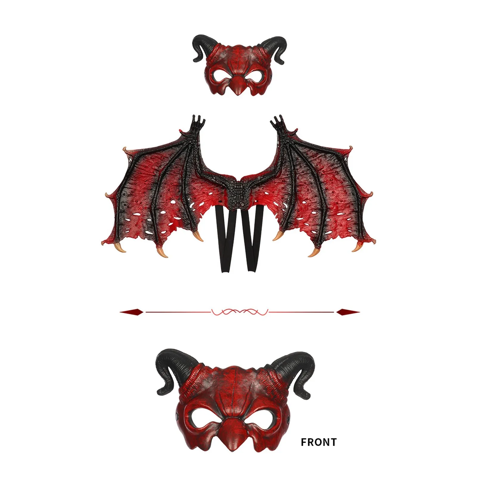Djävul Vingar och Mask maskeraddräkt - Halloween 3