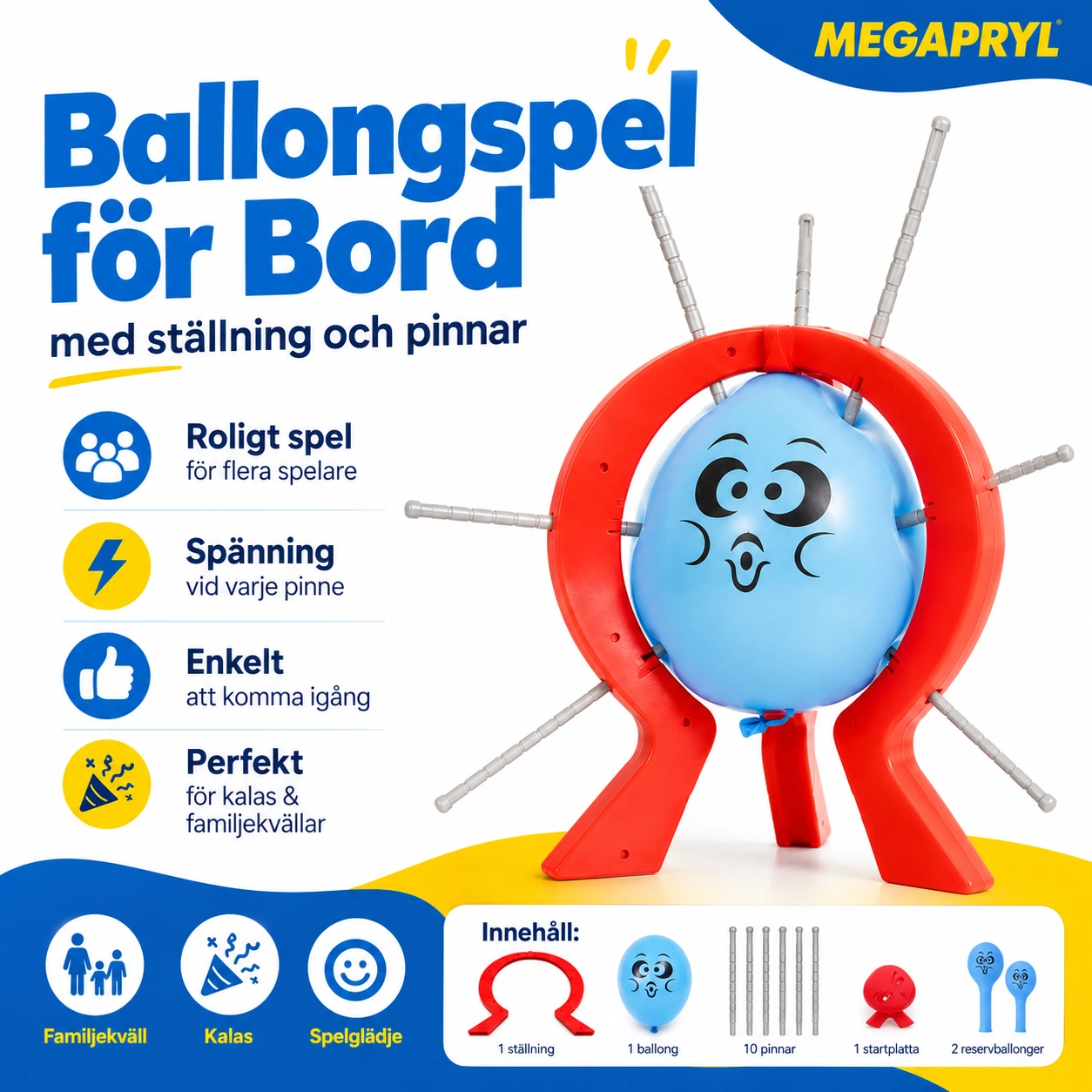 Ballongspel för Bord med Ställning och Pinnar