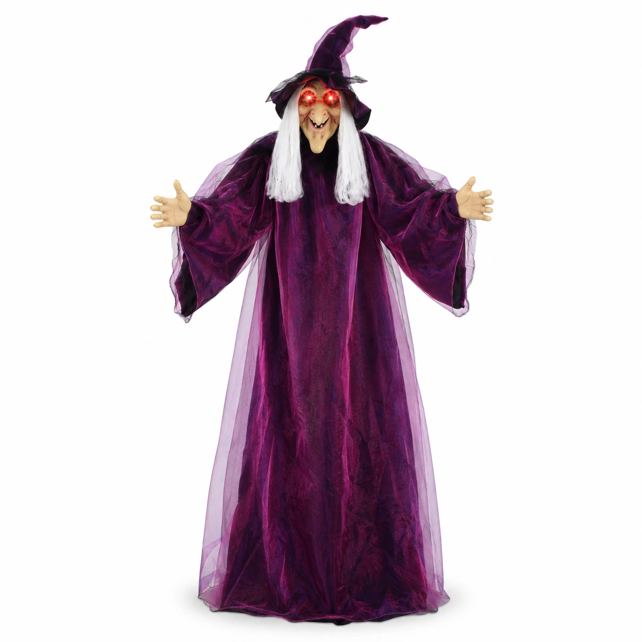Pratande häxa för Halloween 180 cm i lila