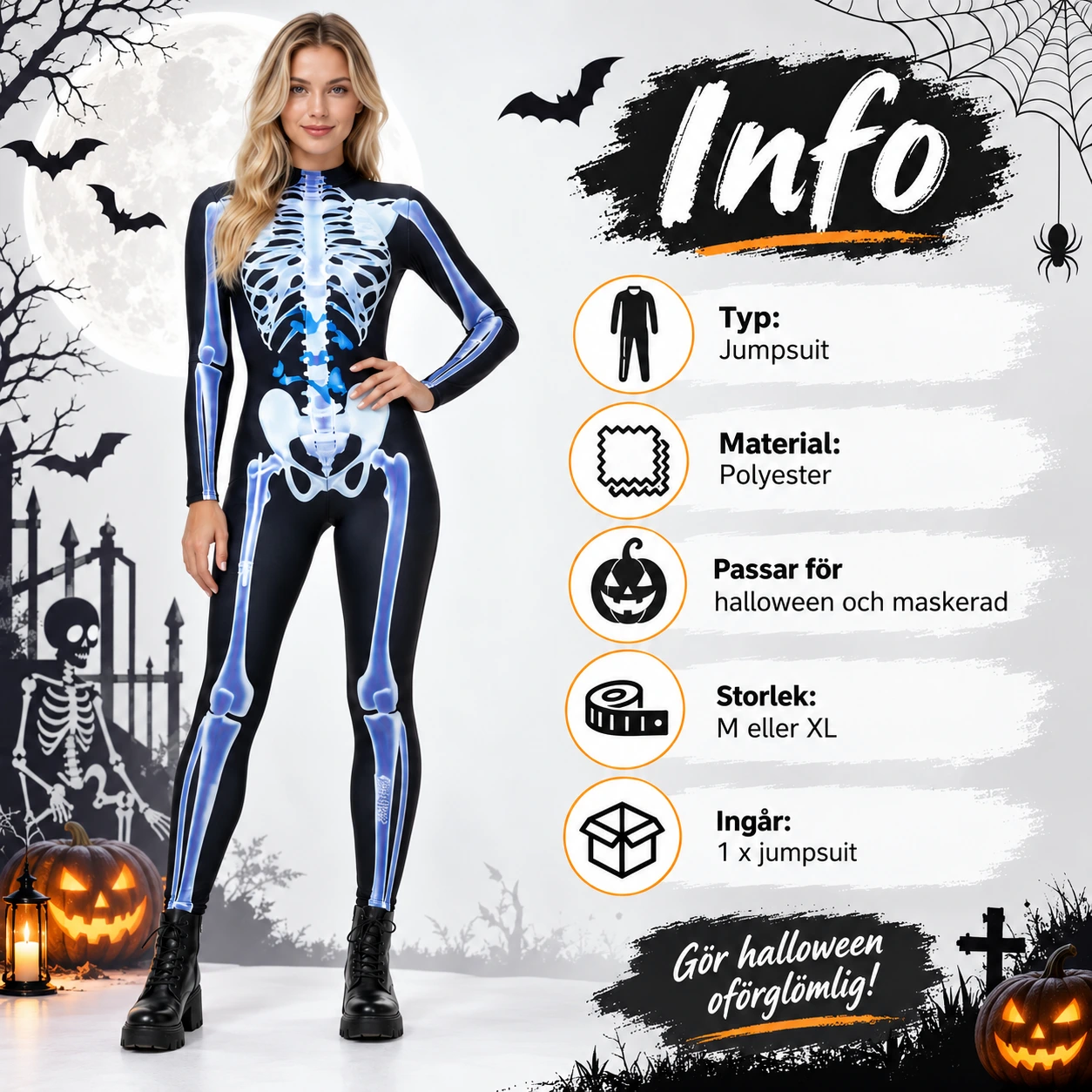 Naisten luurankojumpsuit