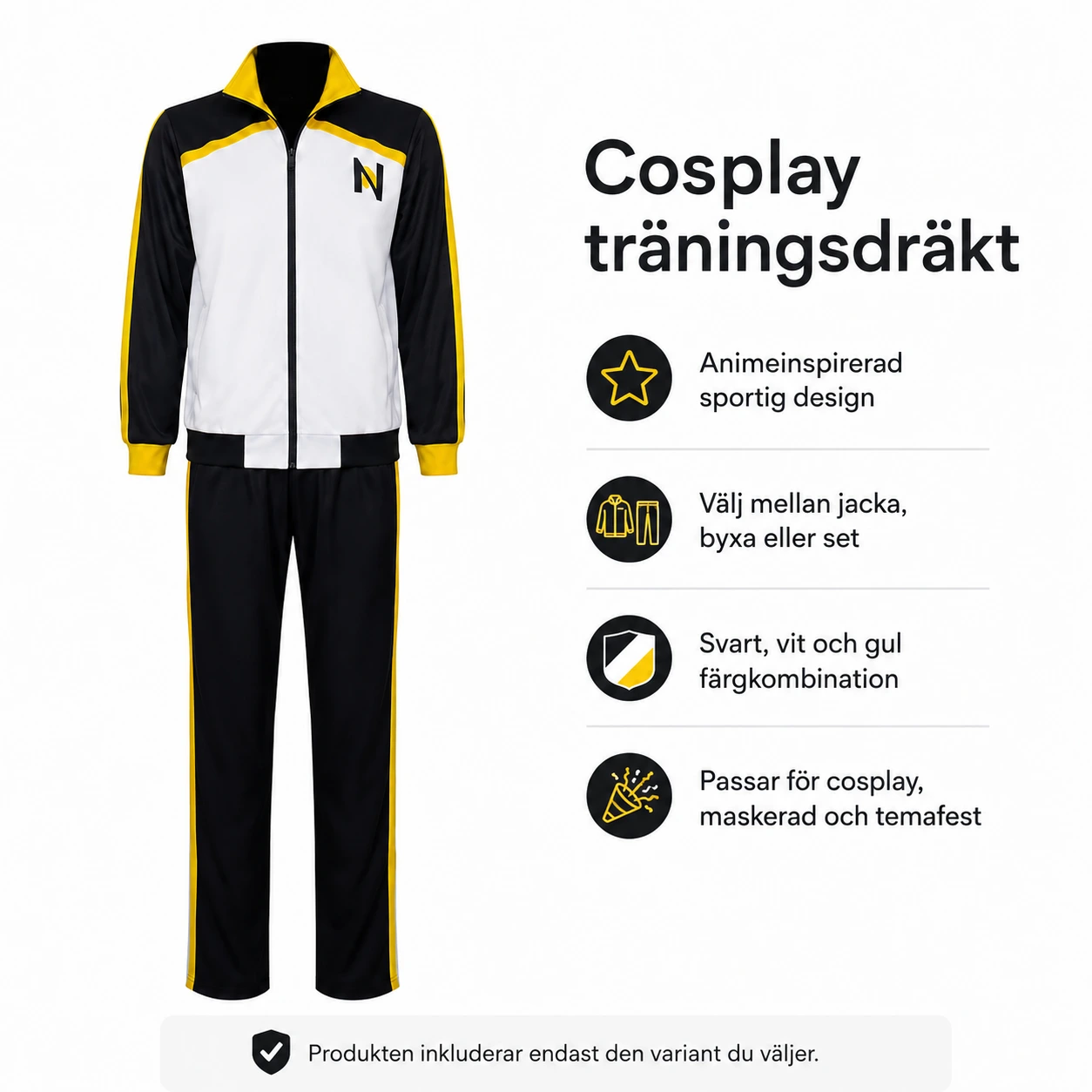 Cosplay träningsdräkt inspirerad av anime, flera varianter