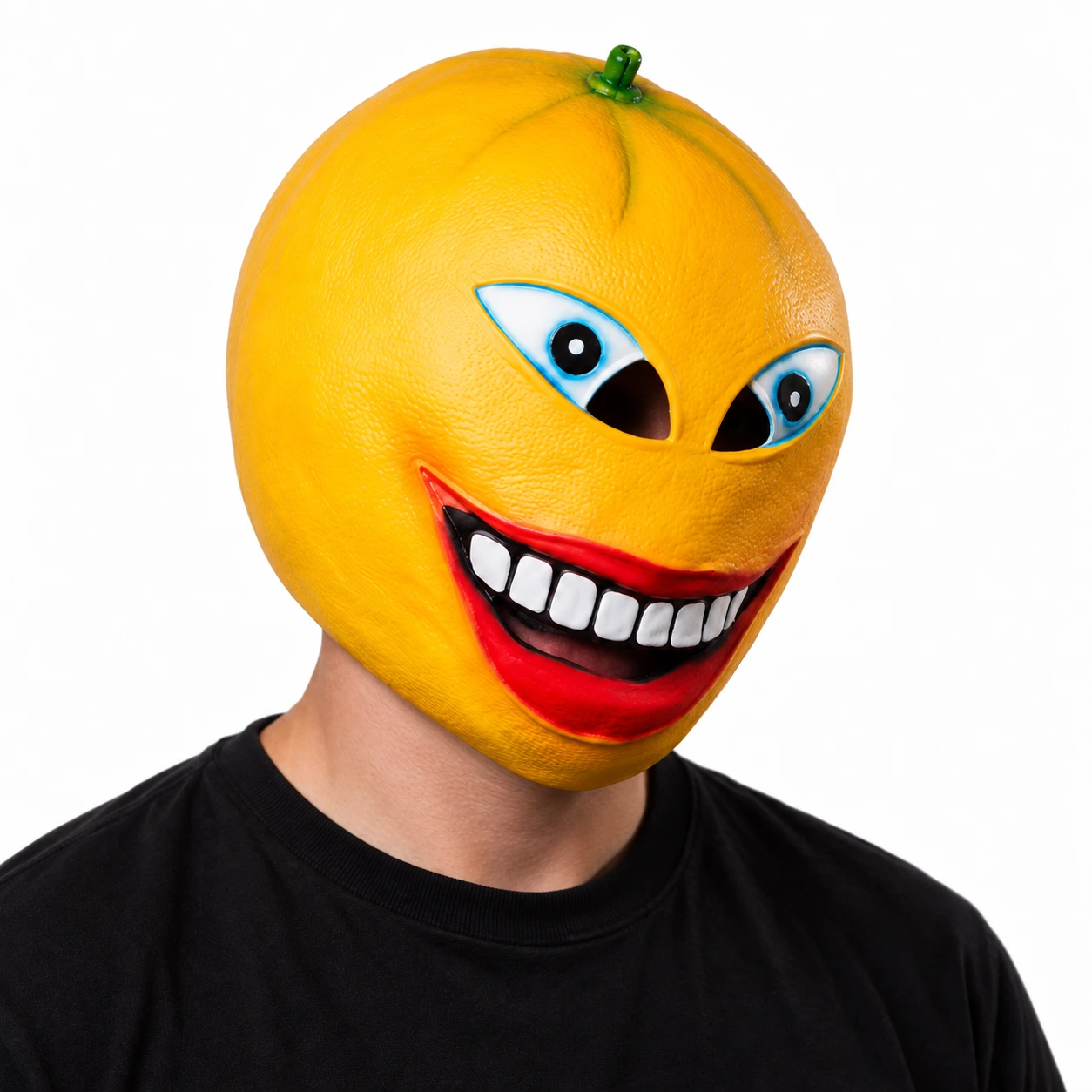 Mask apelsinhuvud i latex för cosplay och scen