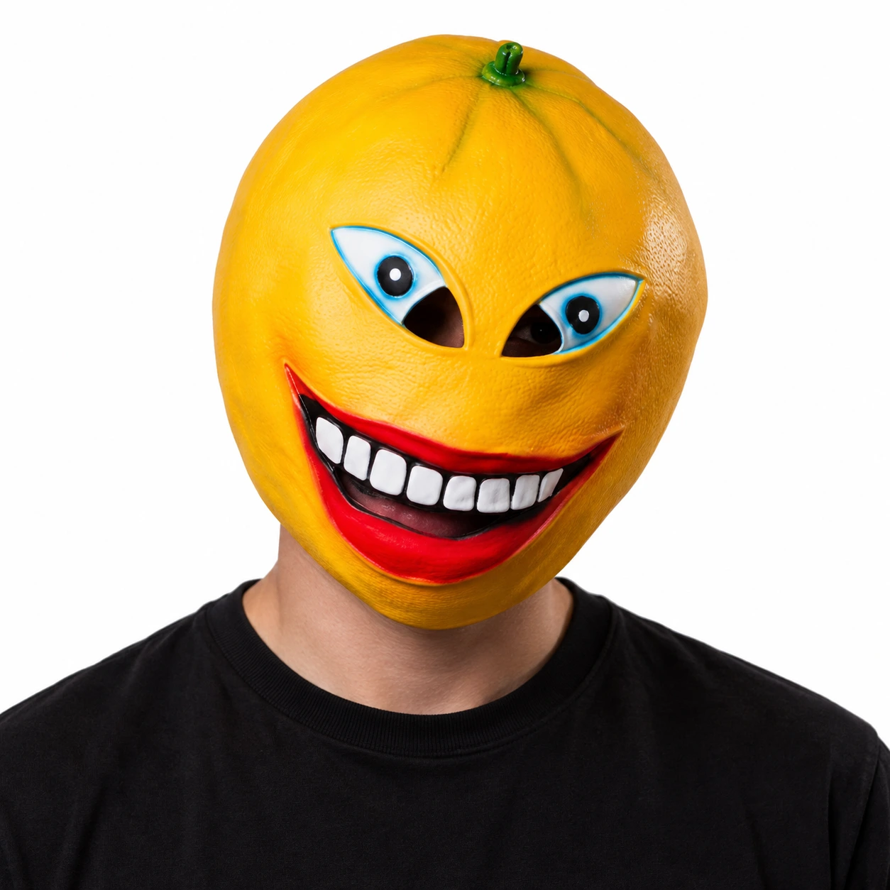 Mask apelsinhuvud i latex för cosplay och scen