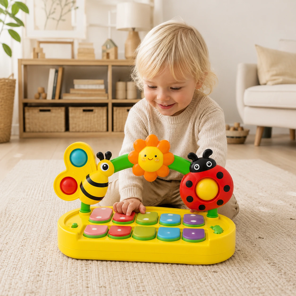 Babypiano Insekt – Musik, Ljus & 4 Spellägen