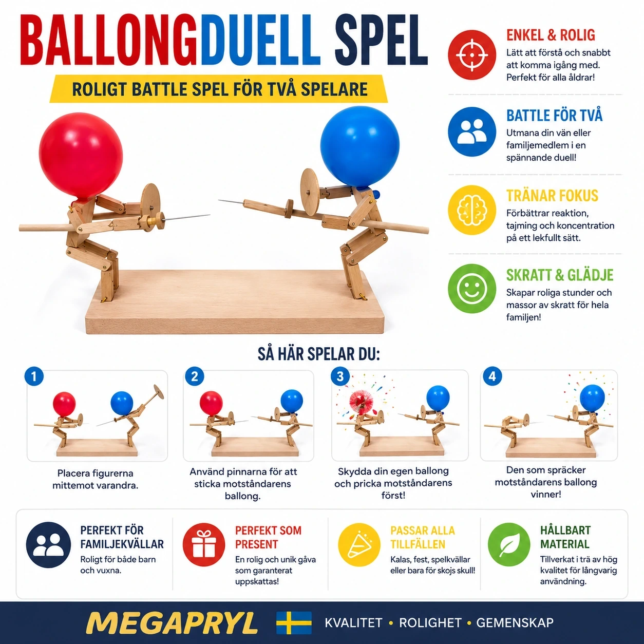 Ballongduell Spel – Roligt Battle Spel för Två Spelare
