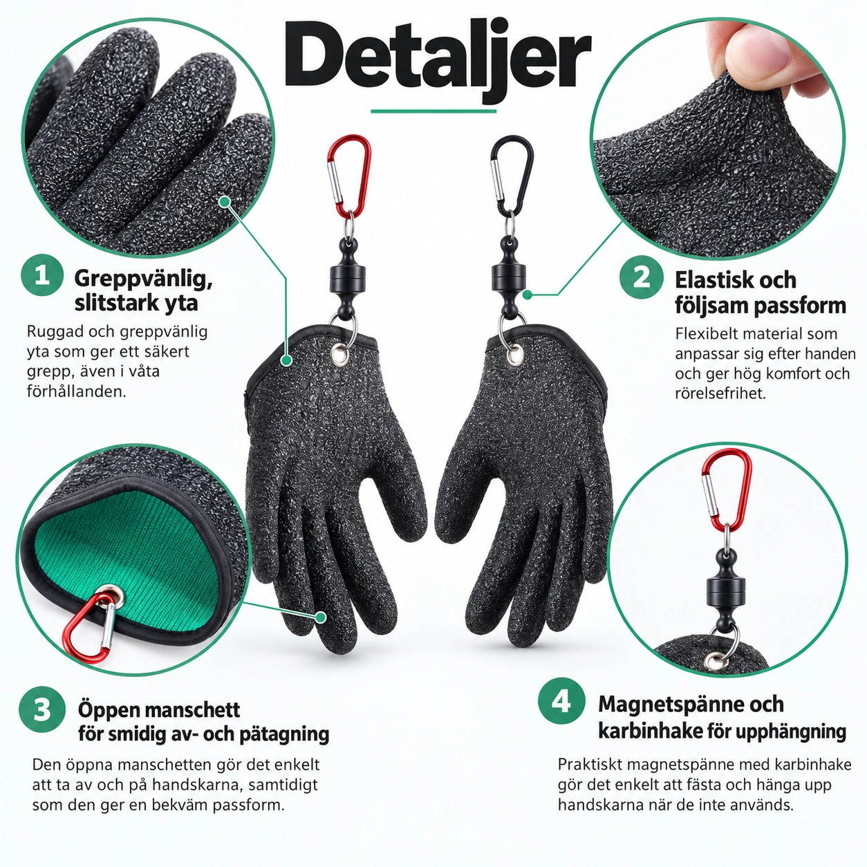 Kalankäsittelyhanska magneettikiinnikkeellä