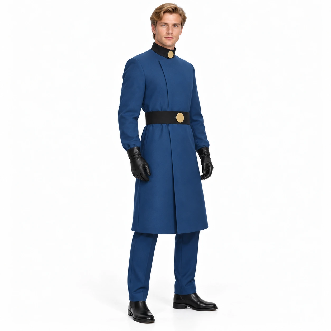 Blå Riddare Uniformsrock set med Bälte, Handskar och Byxor