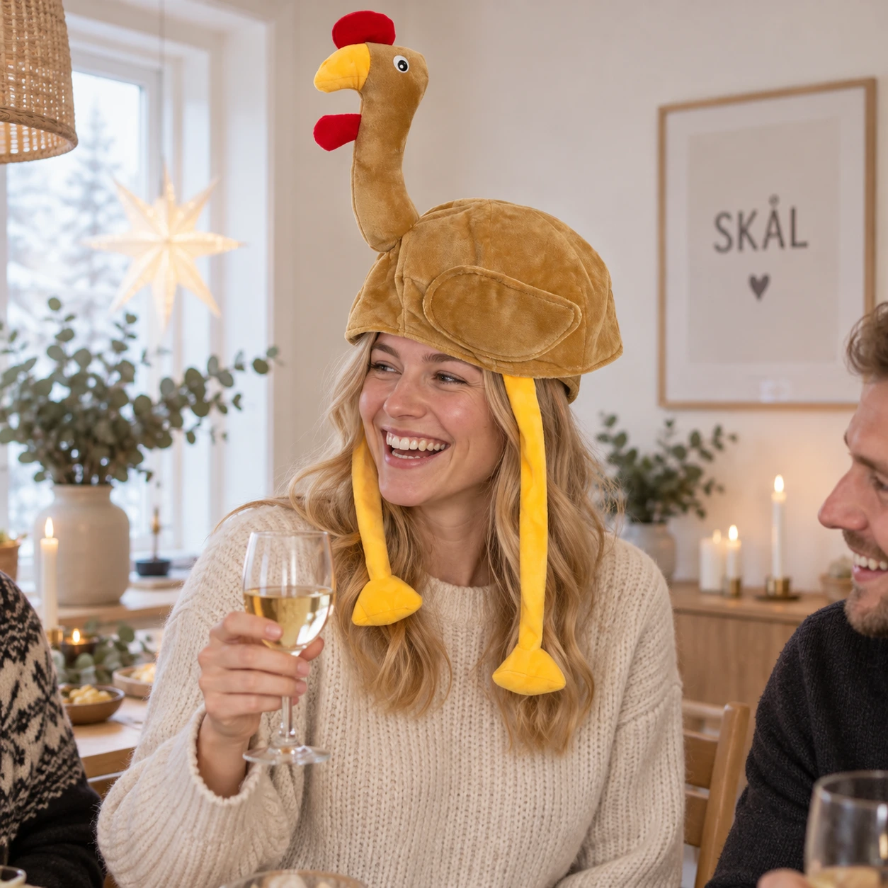 Rolig Kyckling Mjuk Mössa med Ben