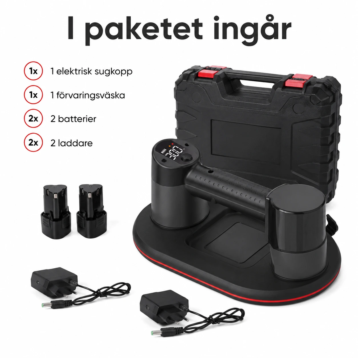 Elektrisk Sugkopp för Glas och Kakel med Display