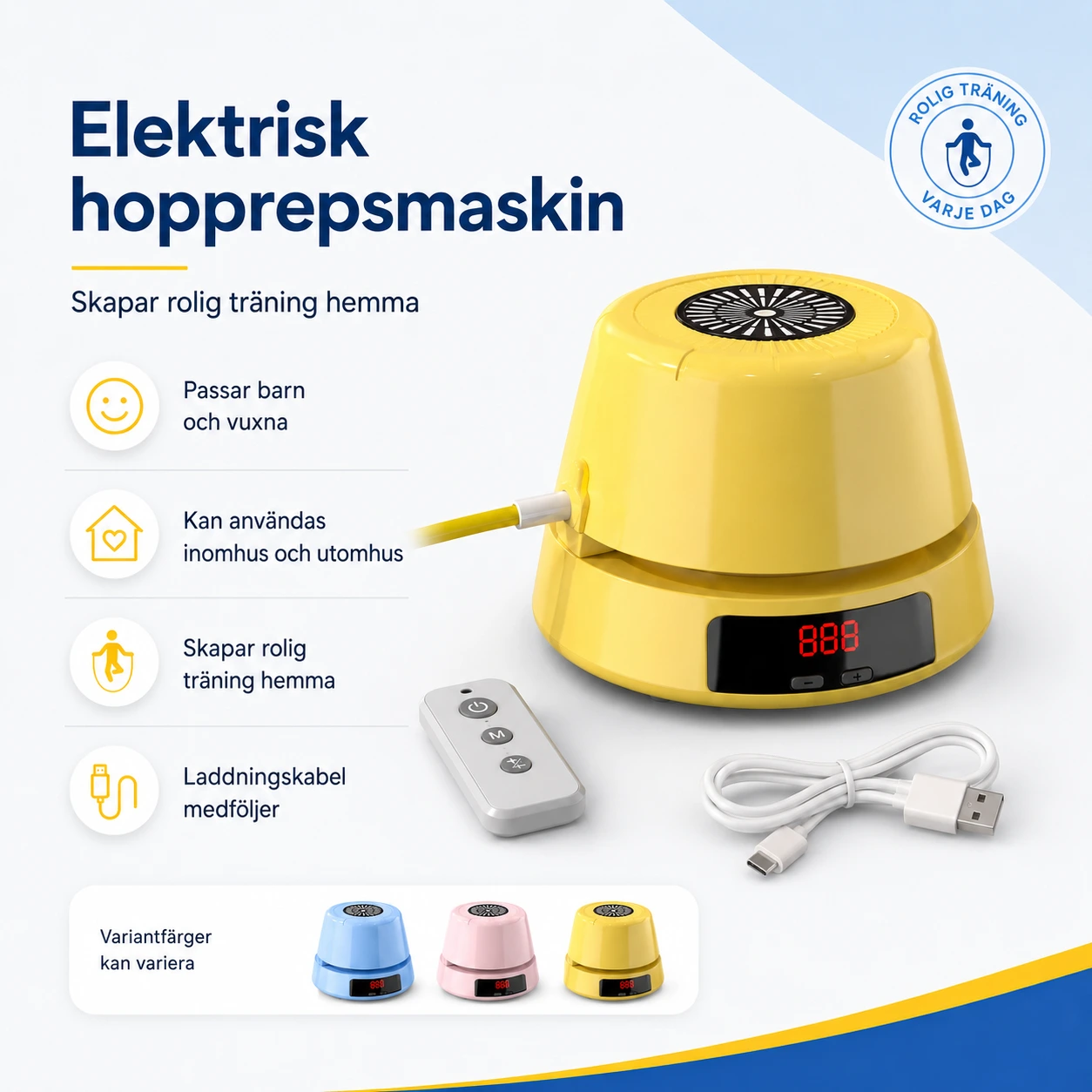 Hopprepsmaskin Elektrisk med Räknare och Fjärrkontroll