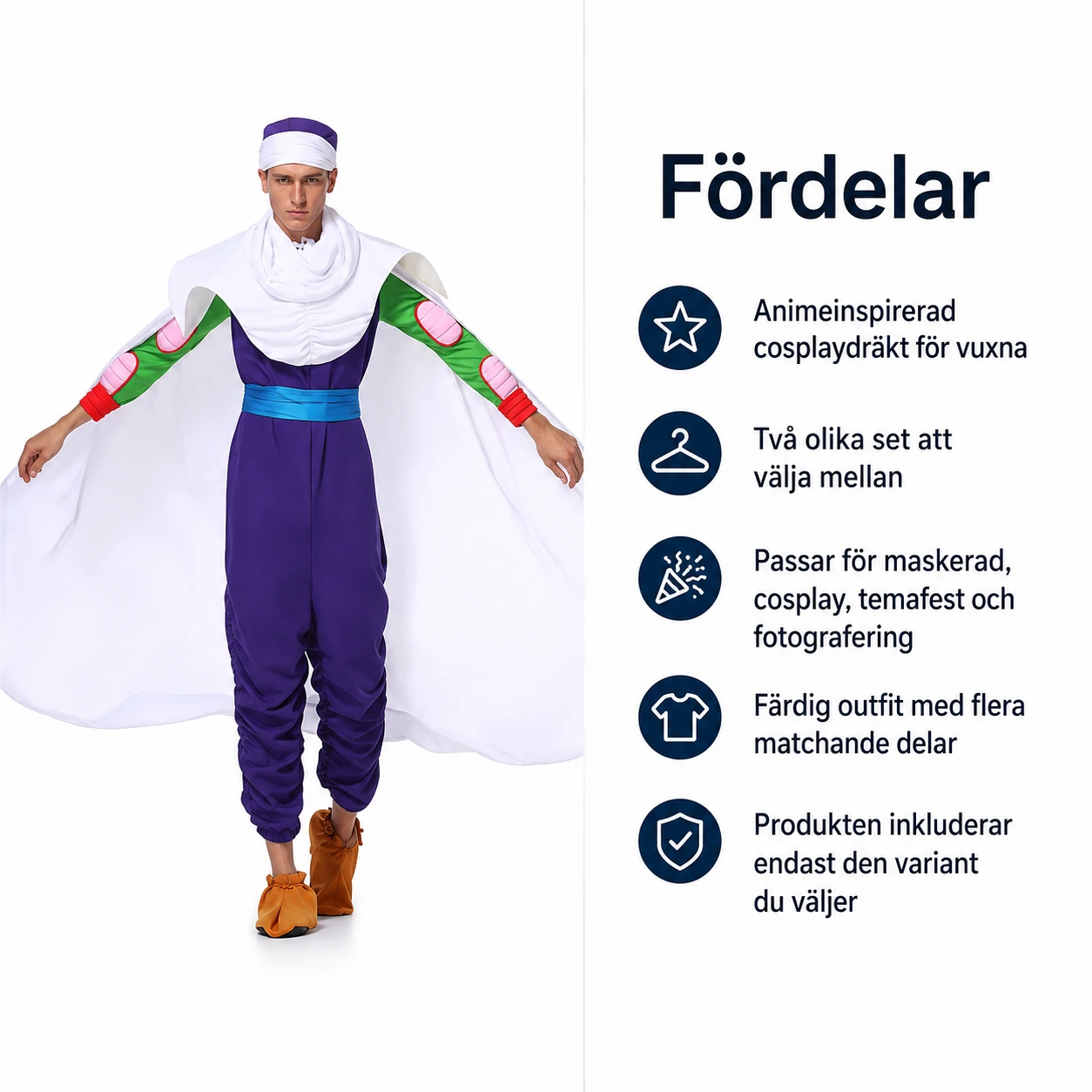 Anime cosplaydräkt för vuxna med valbara set