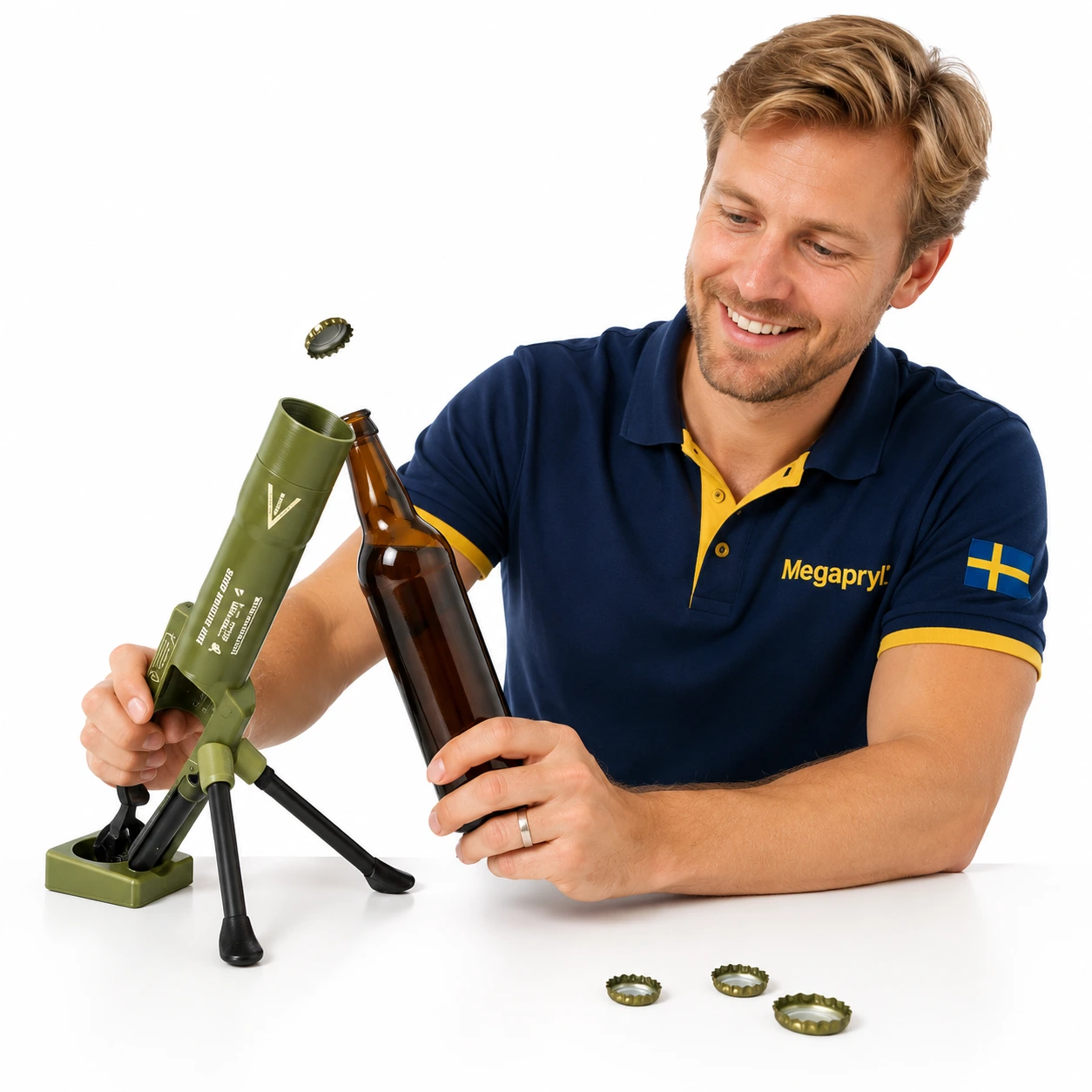 Flasköppnare Kapsylkastare – Grön Bordsmodell