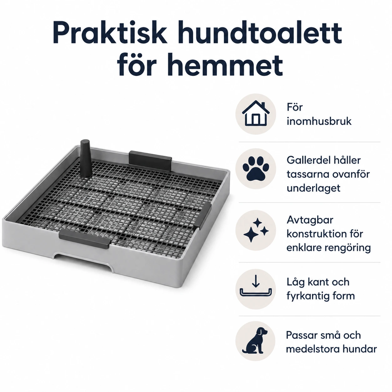 Koiran sisävessa ritilällä pienille ja keskikokoisille koirille
