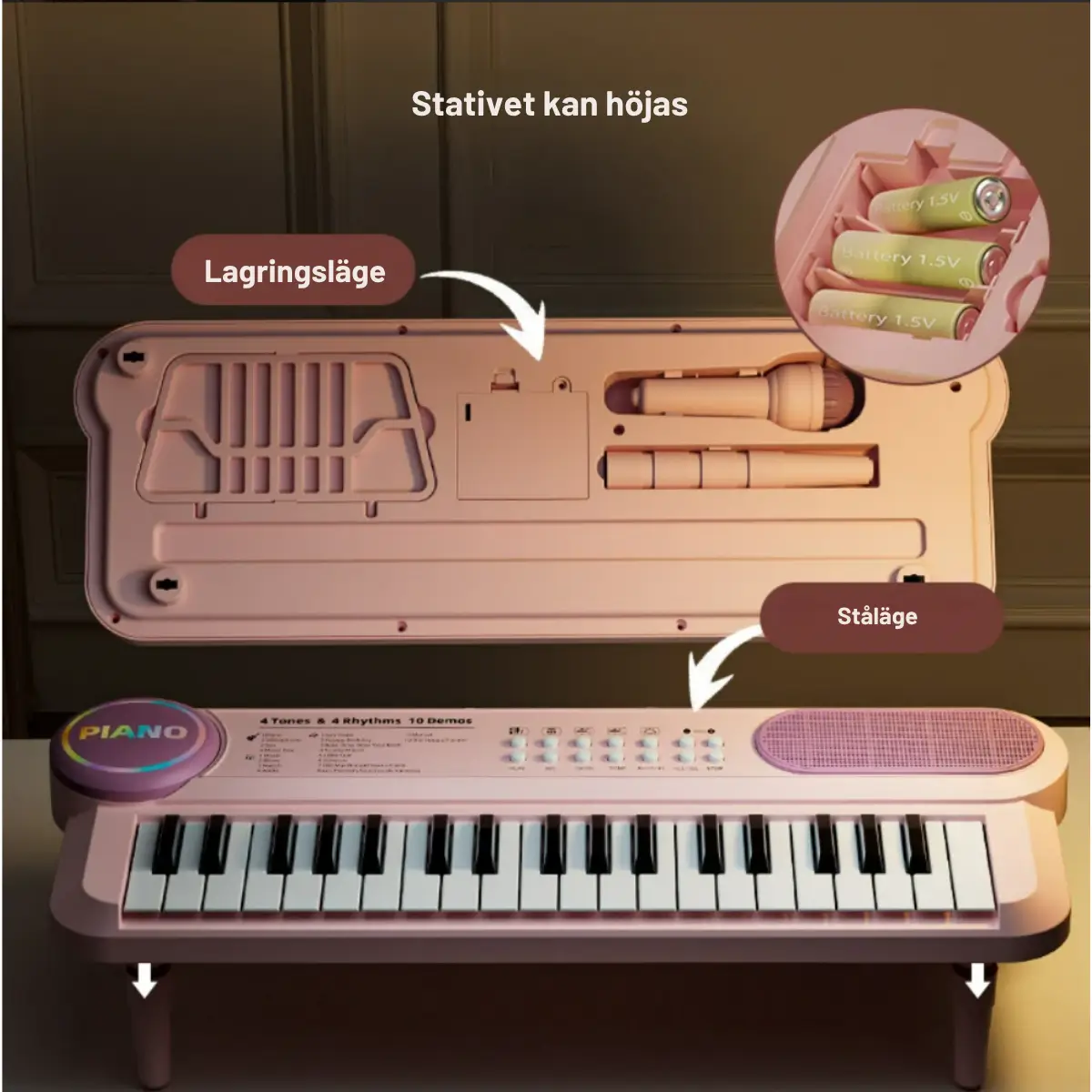 Barnpiano Keyboard 37 Tangenter 3