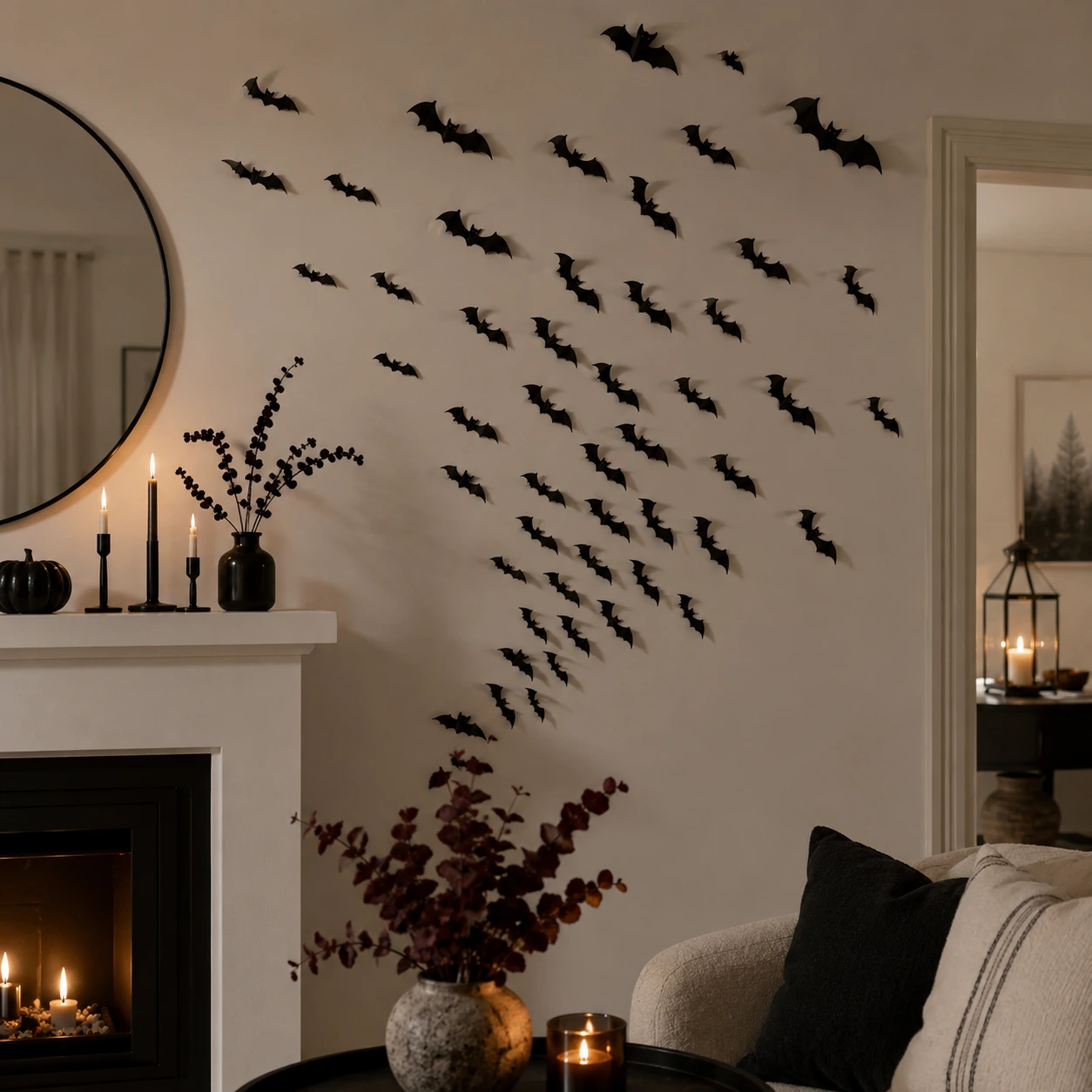 3D fladdermus väggdekoration för Halloween