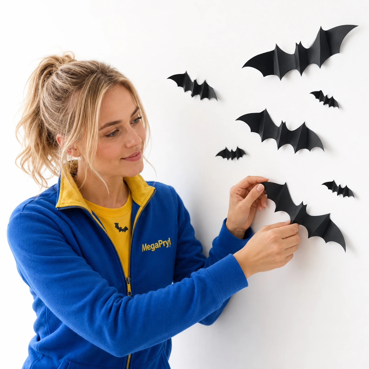 3D fladdermus väggdekoration för Halloween