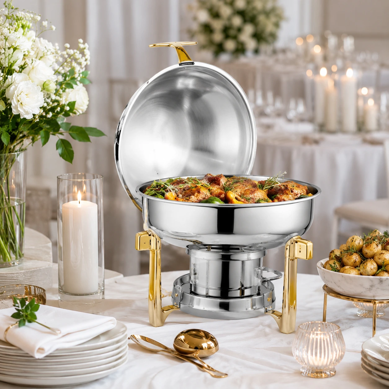 Chafing Dish Buffetvärmare i Rostfritt Stål