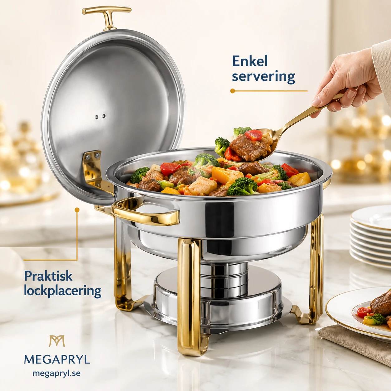 Chafing Dish Buffetvärmare i Rostfritt Stål