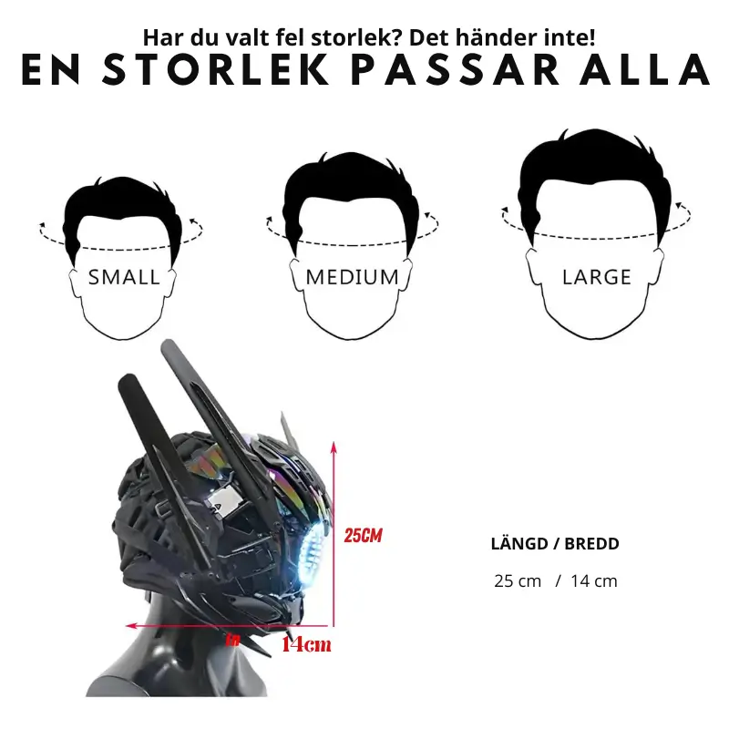 Samurajhjälm med LED - Futuristisk Cosplay 6