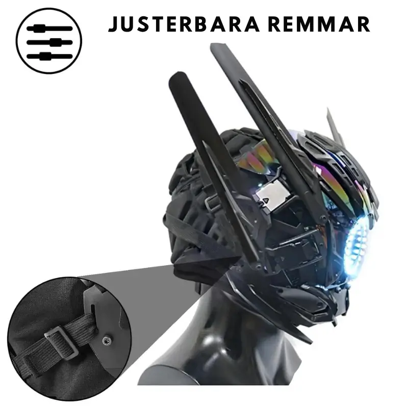 Samurajhjälm med LED - Futuristisk Cosplay 4