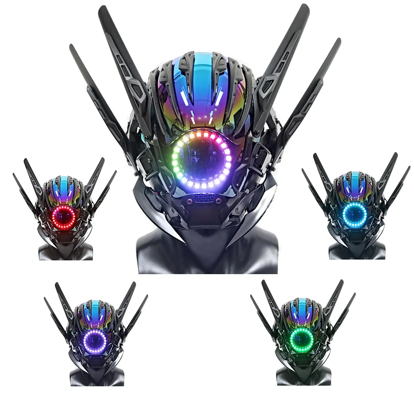 Samurajhjälm med LED - Futuristisk Cosplay 2