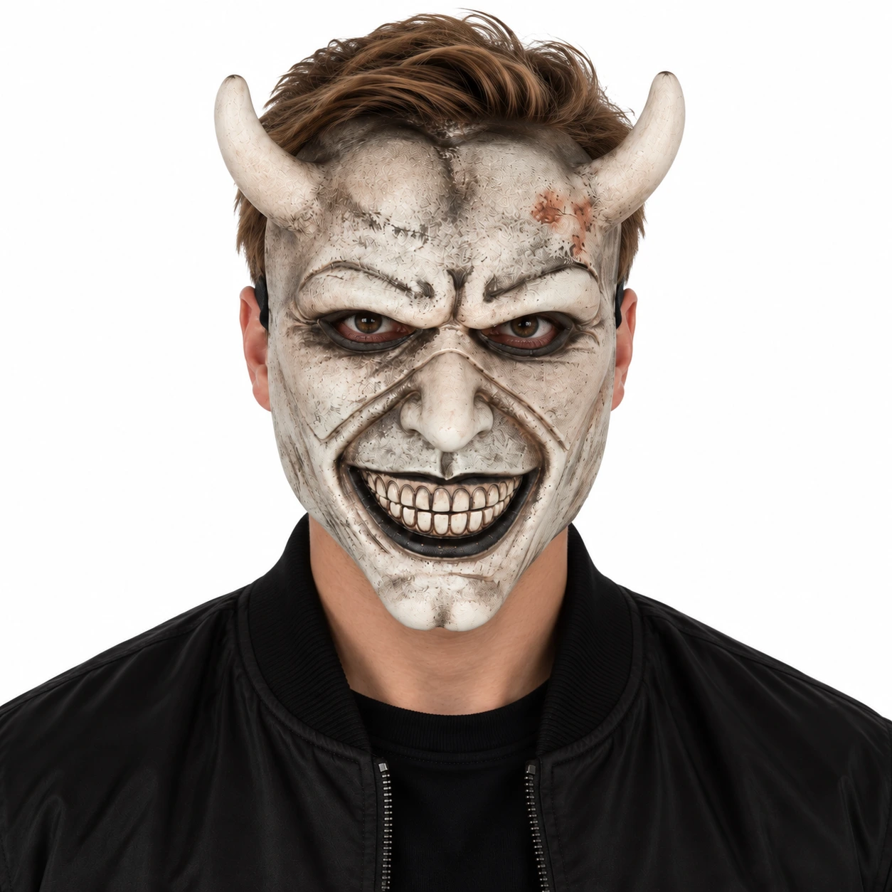 Djävulsmask vuxen i latex, halvmask