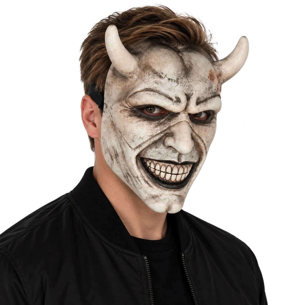 Djävulsmask vuxen i latex, halvmask