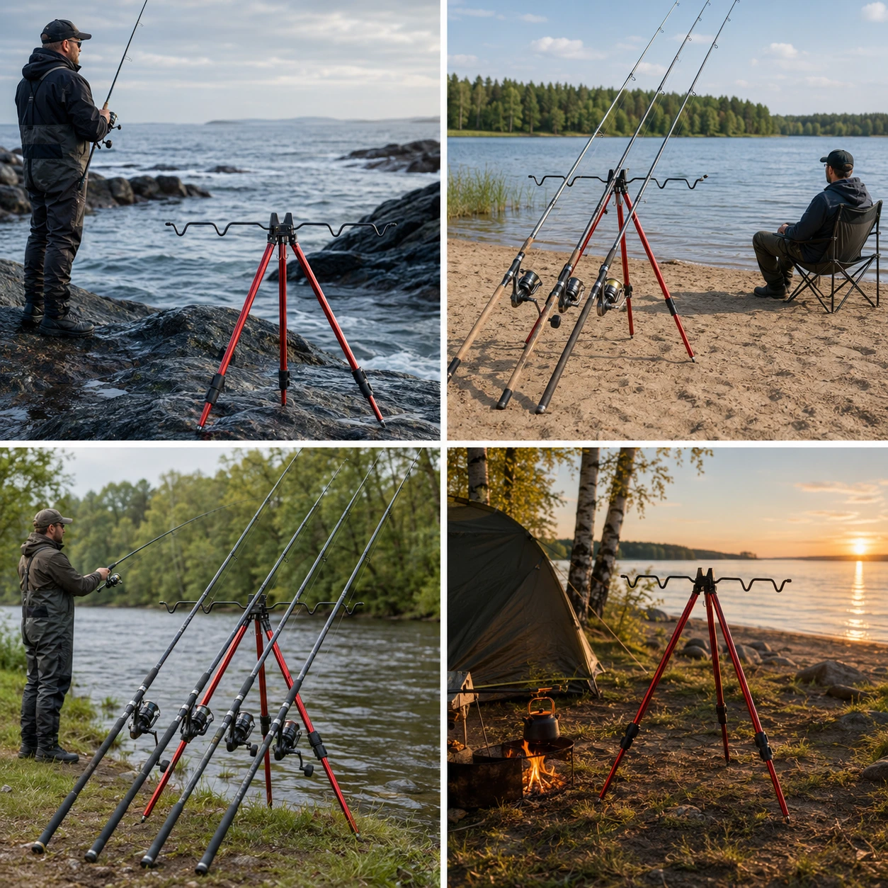 Fiskespöhållare Trefot – Stativ för Flera Spön