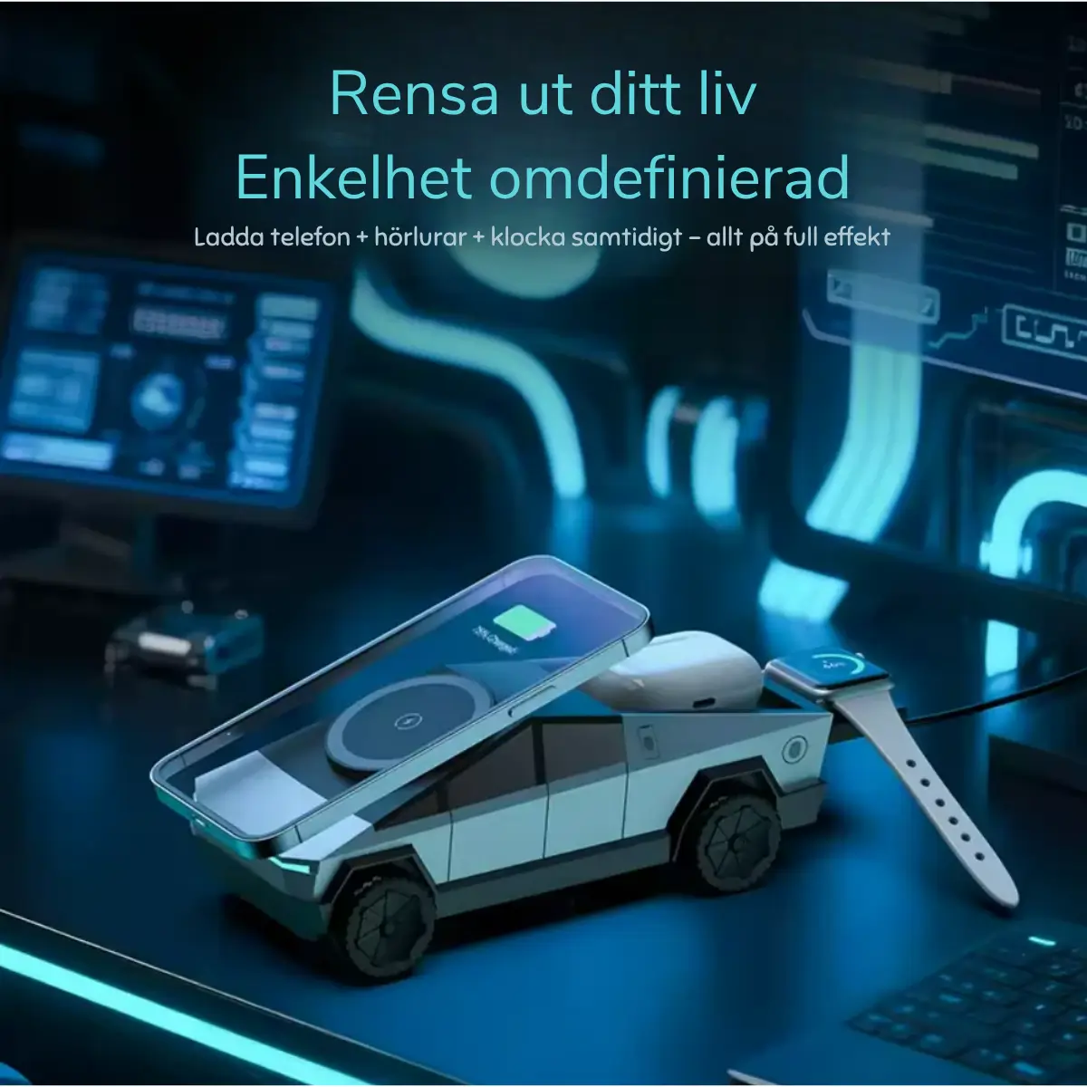 Trådlös Laddare Cybertruck 3-i-1 5