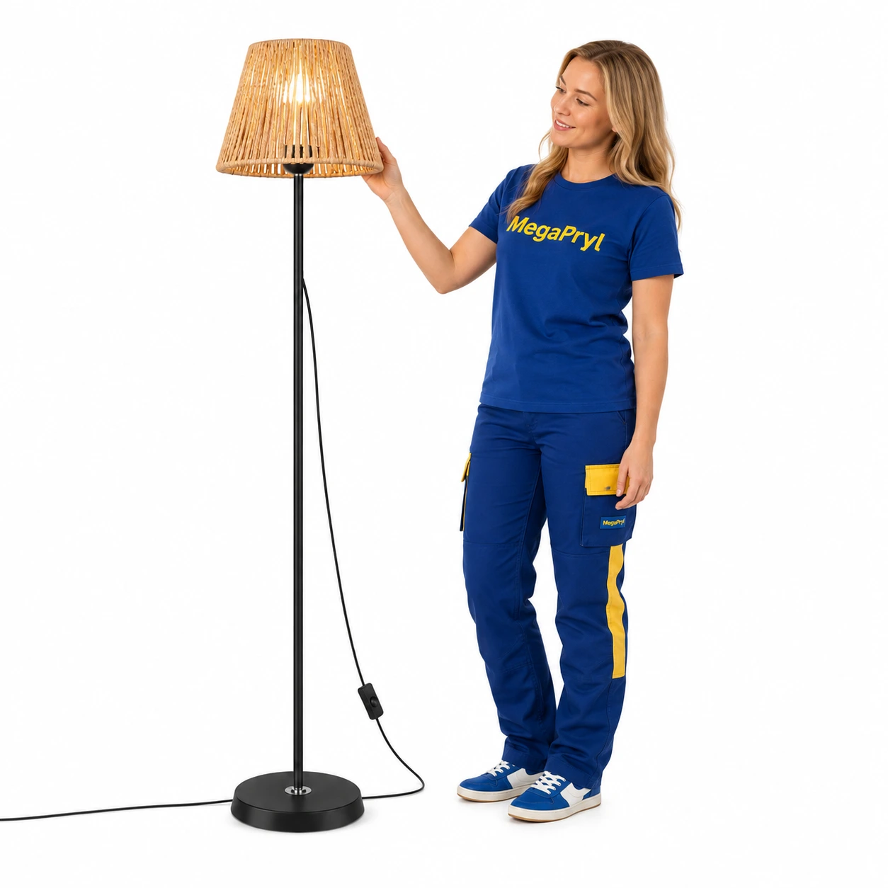 Rotting Golvlampa 140 cm E27 i Naturfärgad Design