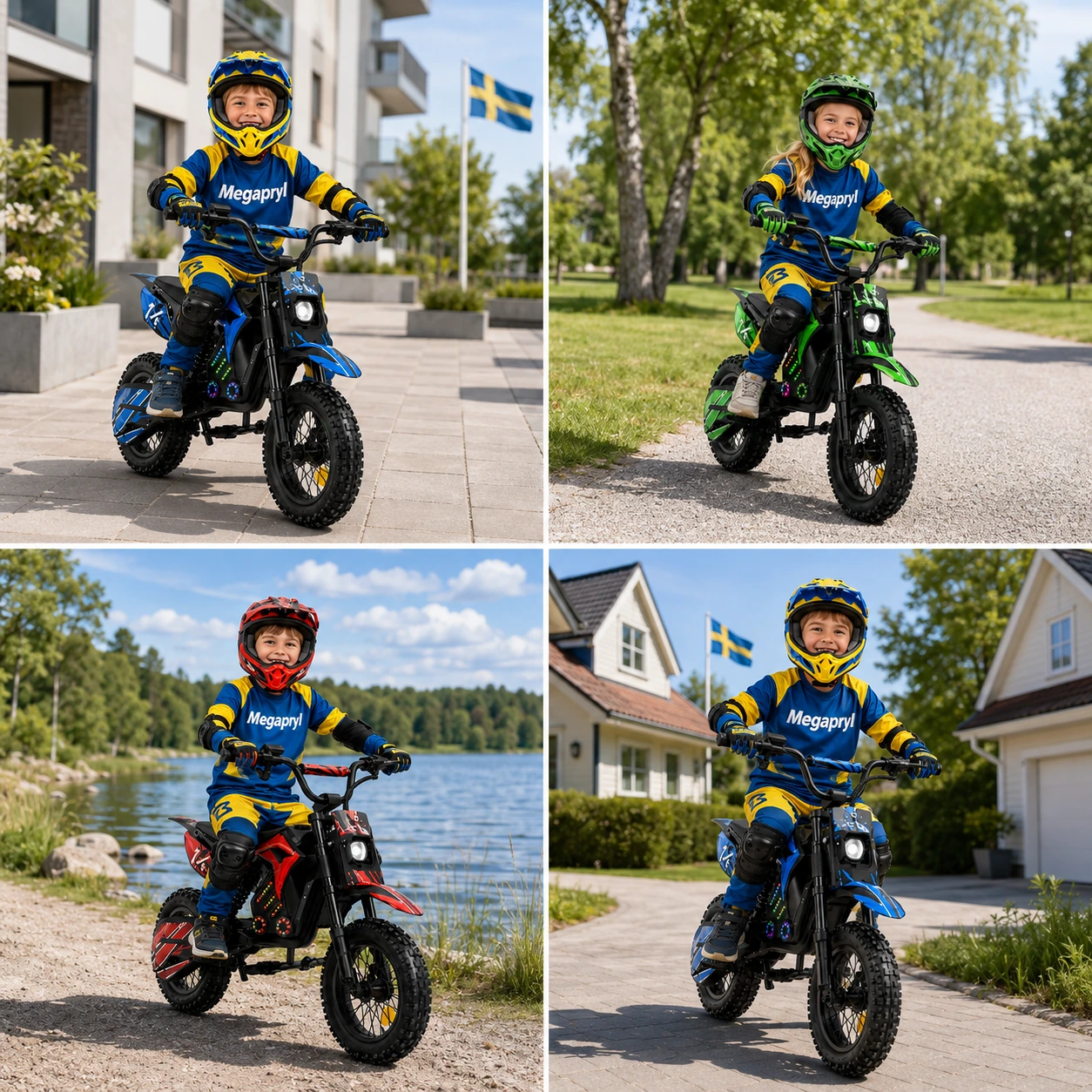 Elmotorcykel för Barn 500W – 14-tums Hjul