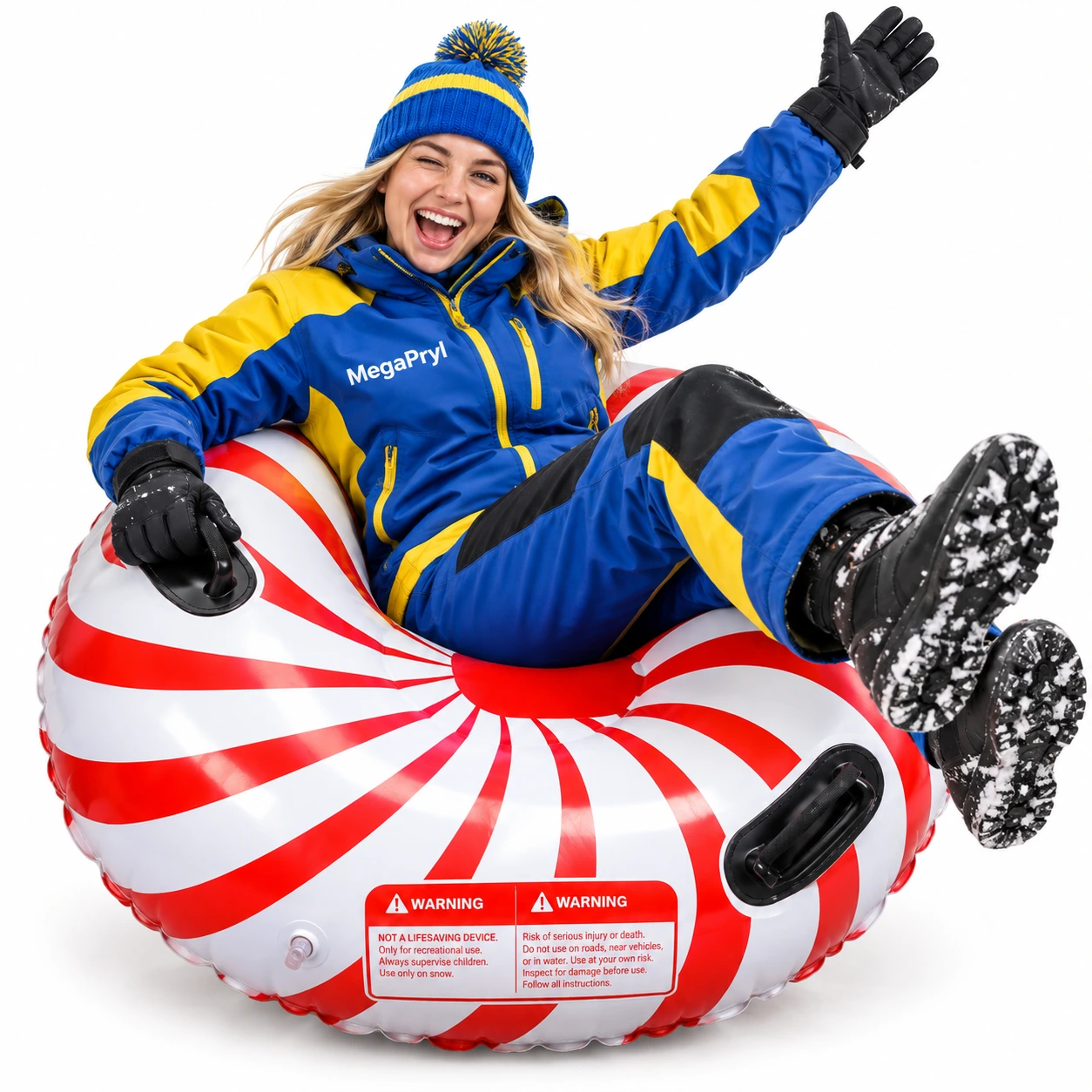 Snöring uppblåsbar snow tube med handtag