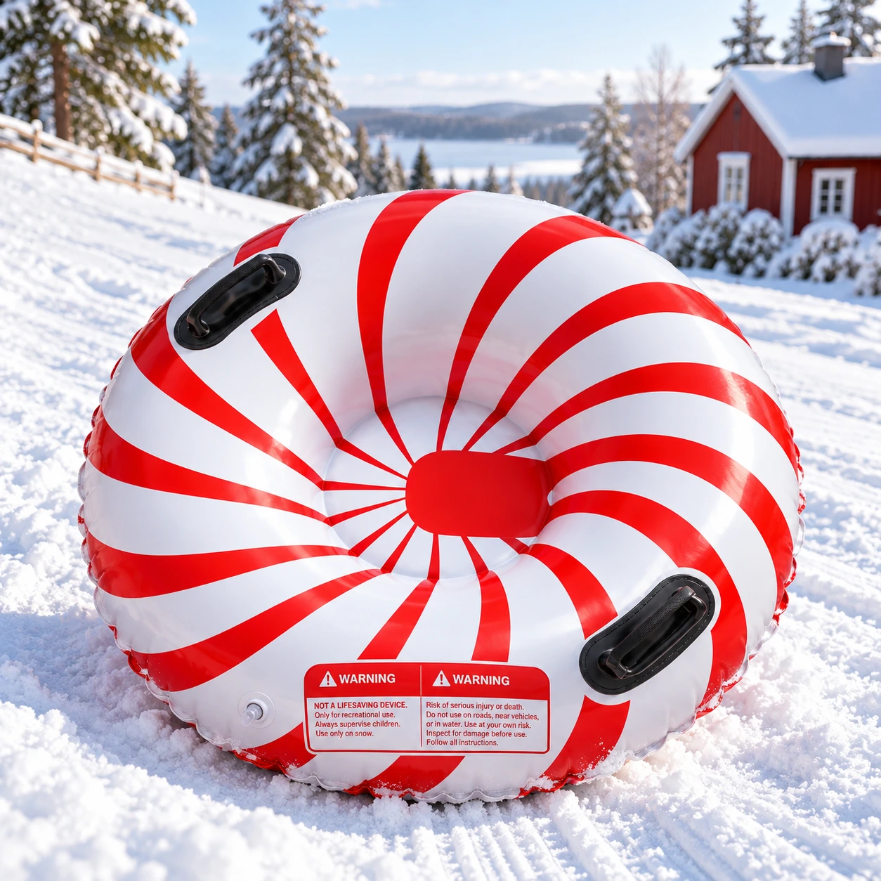 Snöring uppblåsbar snow tube med handtag