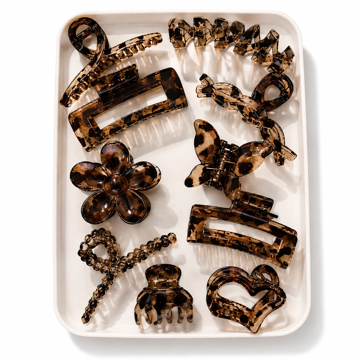 10-pack Leopardmönstrad Transparent Plast