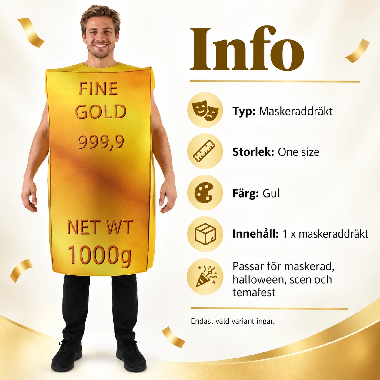 Guld tacka / Guldtacka Kostym för Vuxna