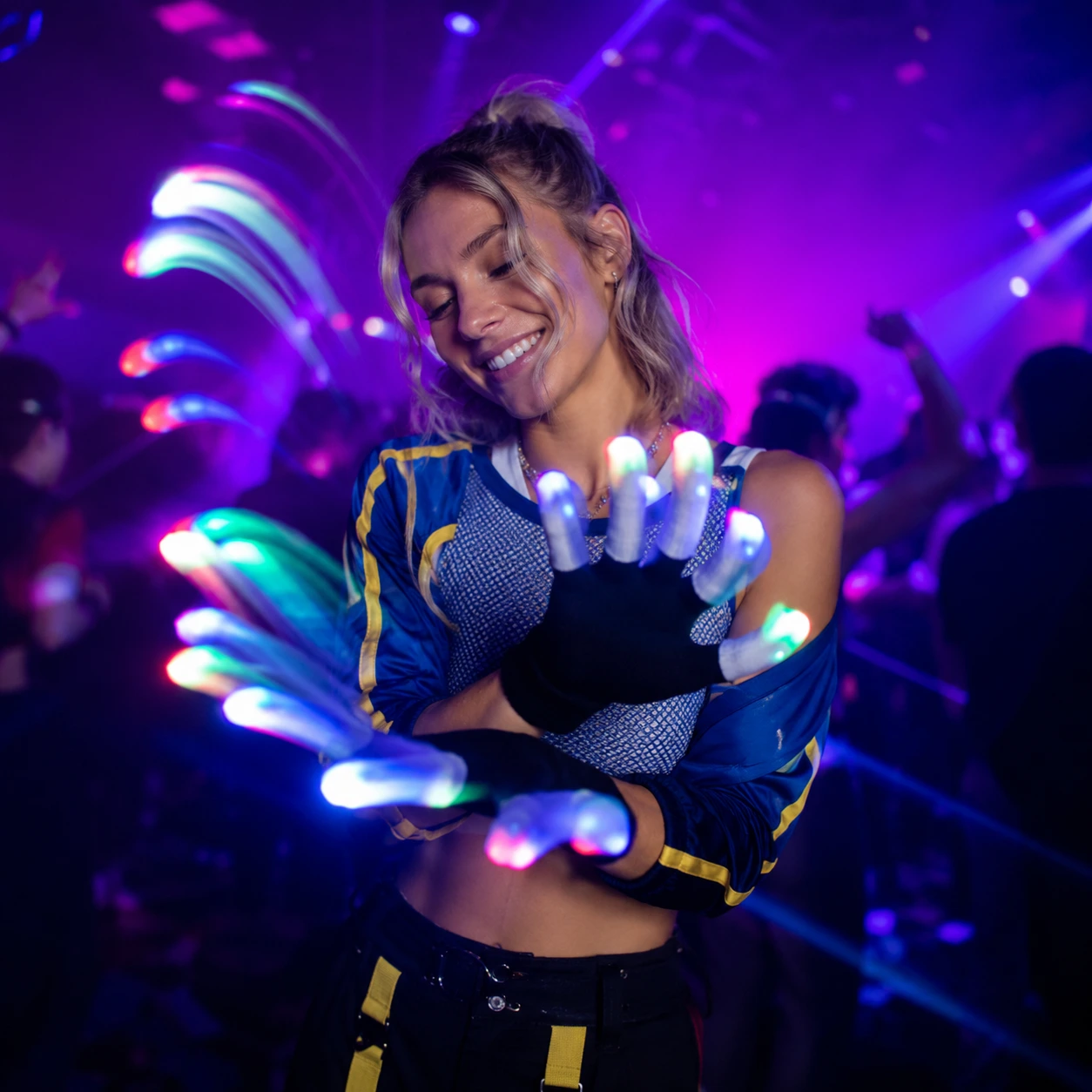 LED-handskar Flerfärgade för Party och Rave
