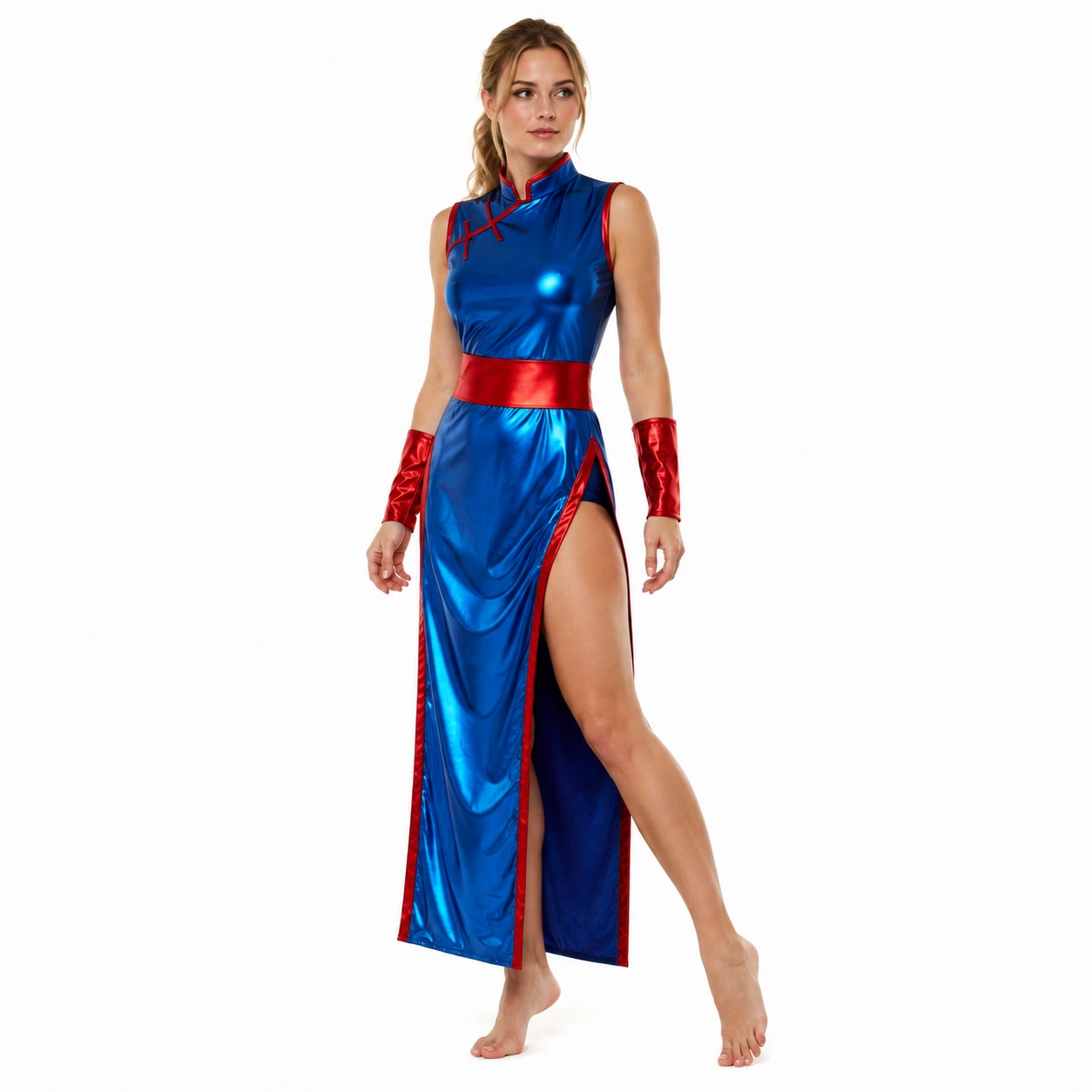 Cosplayklänning med hög slits för maskerad