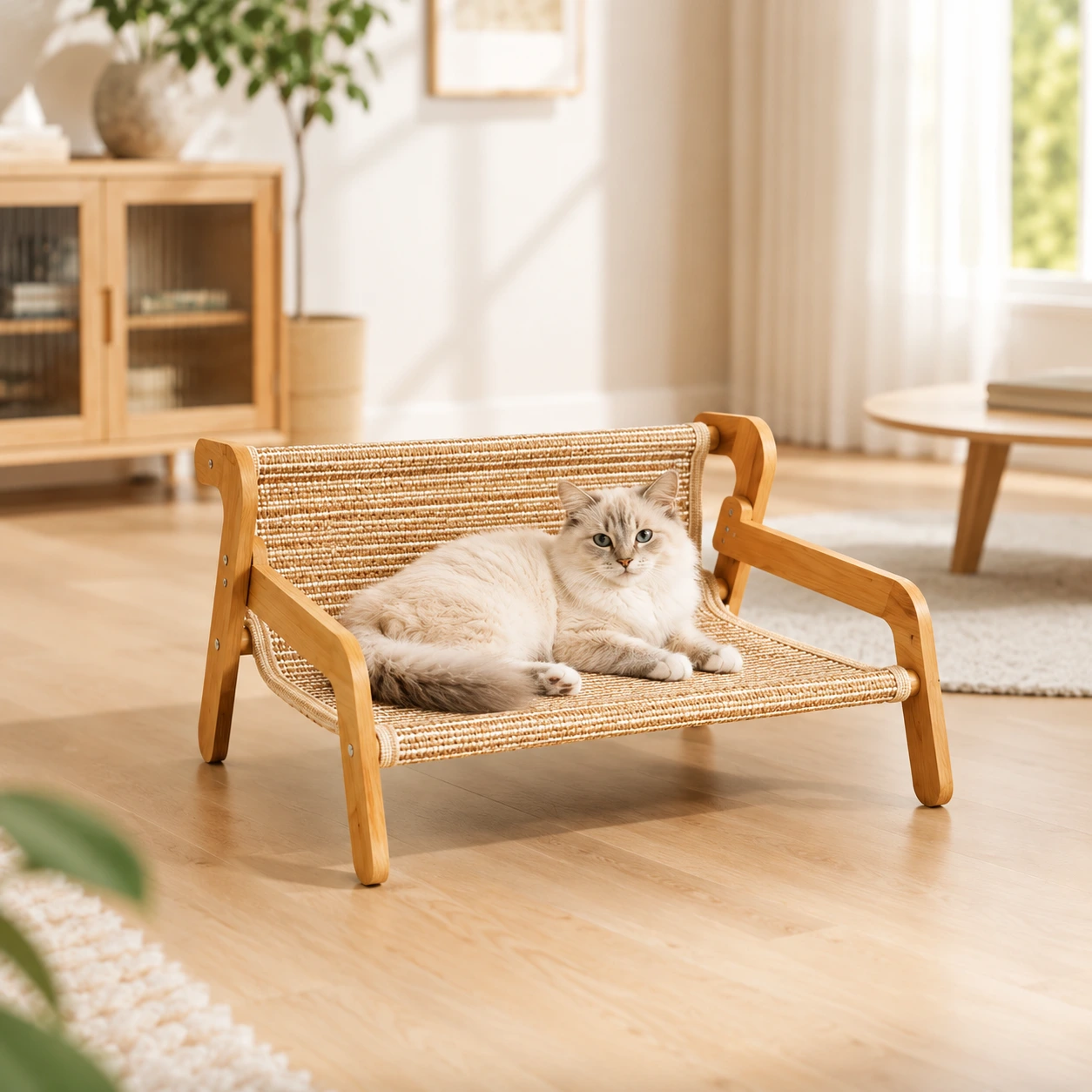 Kattsoffa med klösyta och upphöjd viloplats