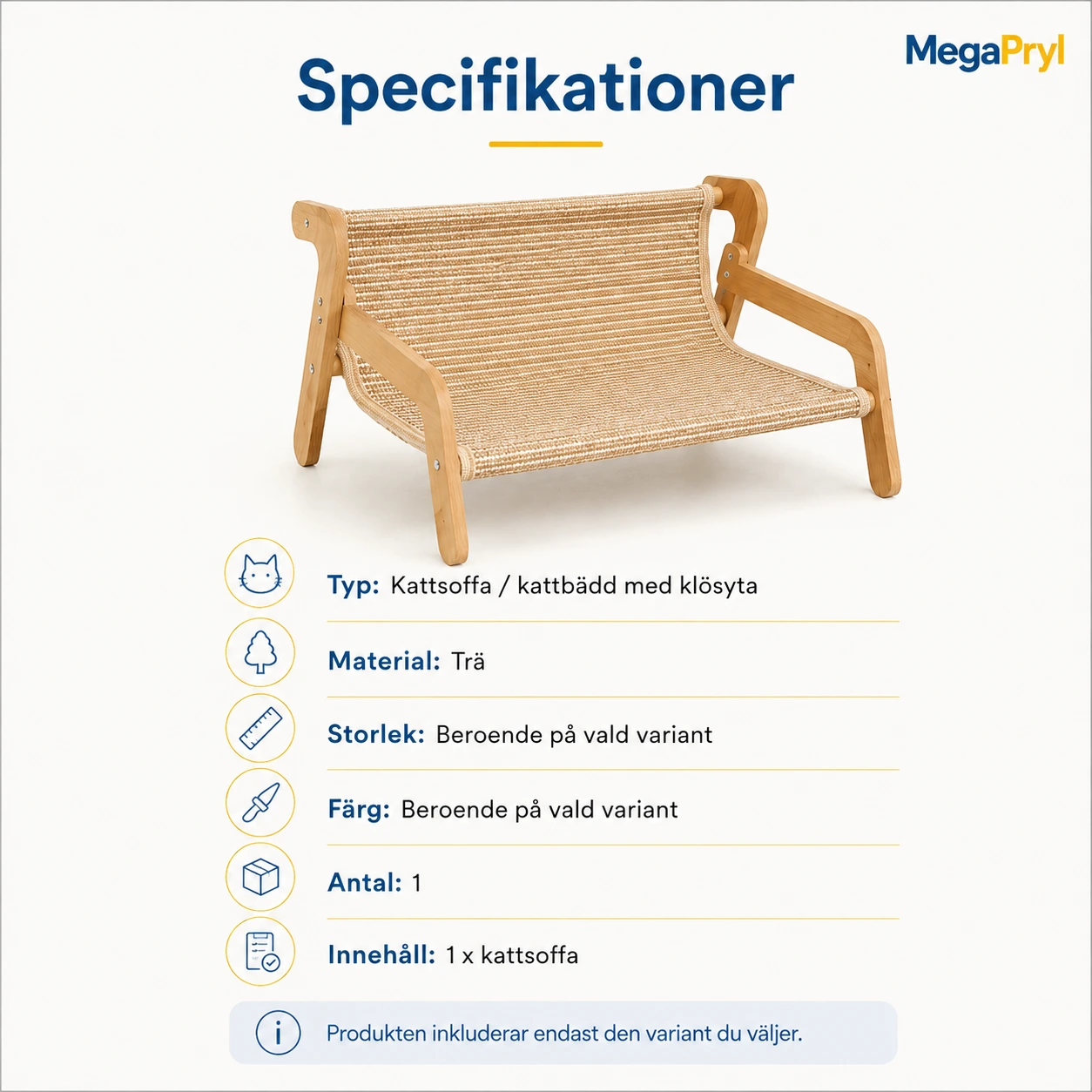 Kattsoffa med klösyta och upphöjd viloplats