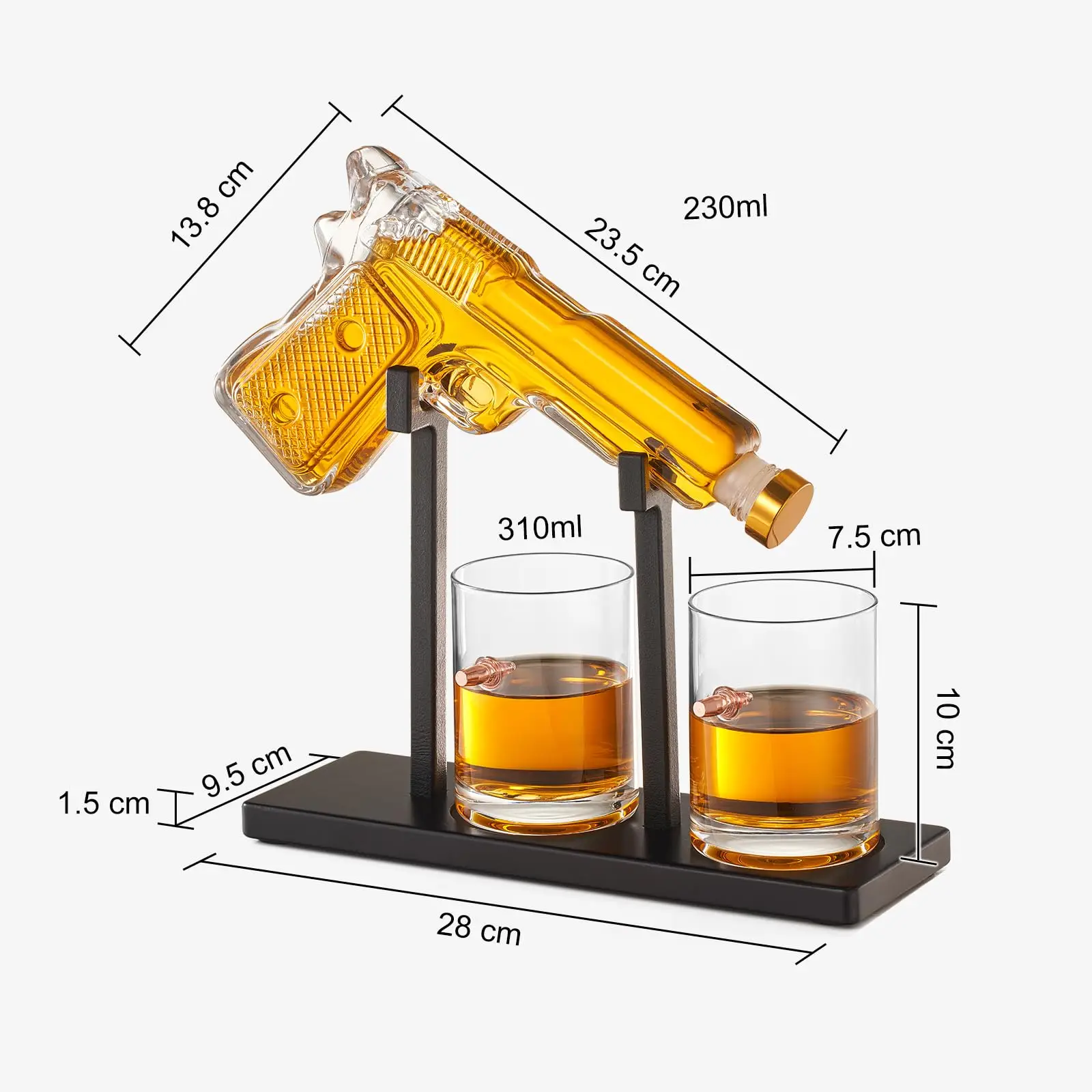 Whiskeykaraff Pistol Kula Glas