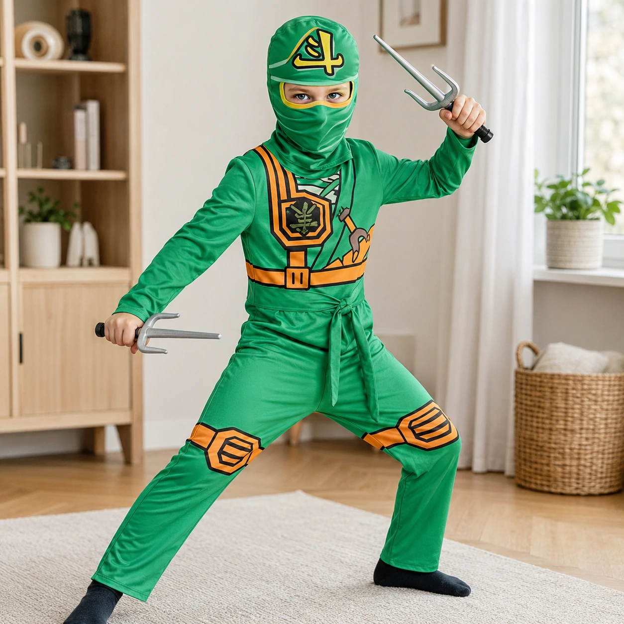 Ninjadräkt för barn till maskerad och halloween