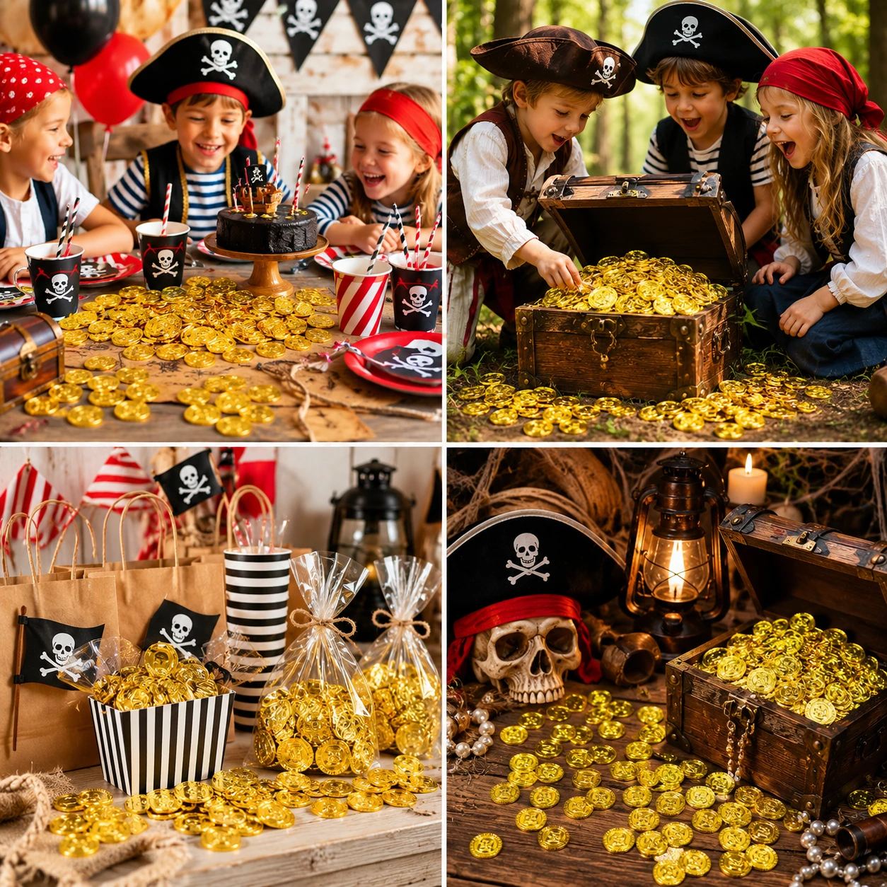 Piratmynt i Plast – Guldmynt för Kalas & Skattjakt