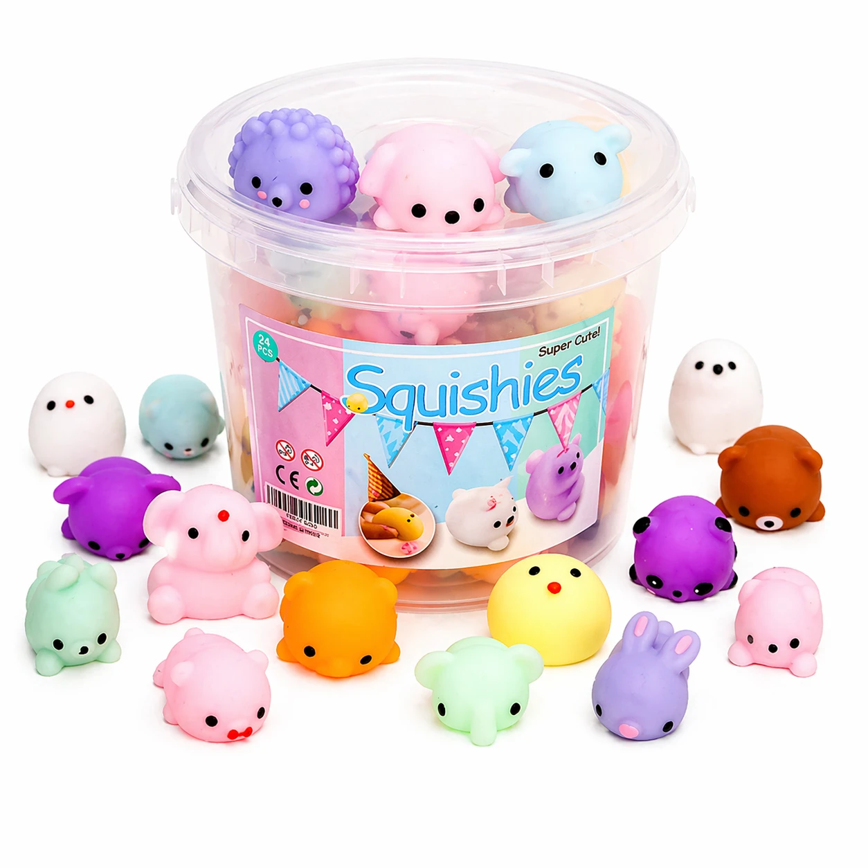 Squishy Mochi 24-pack – Mini Stressleksaker med Box
