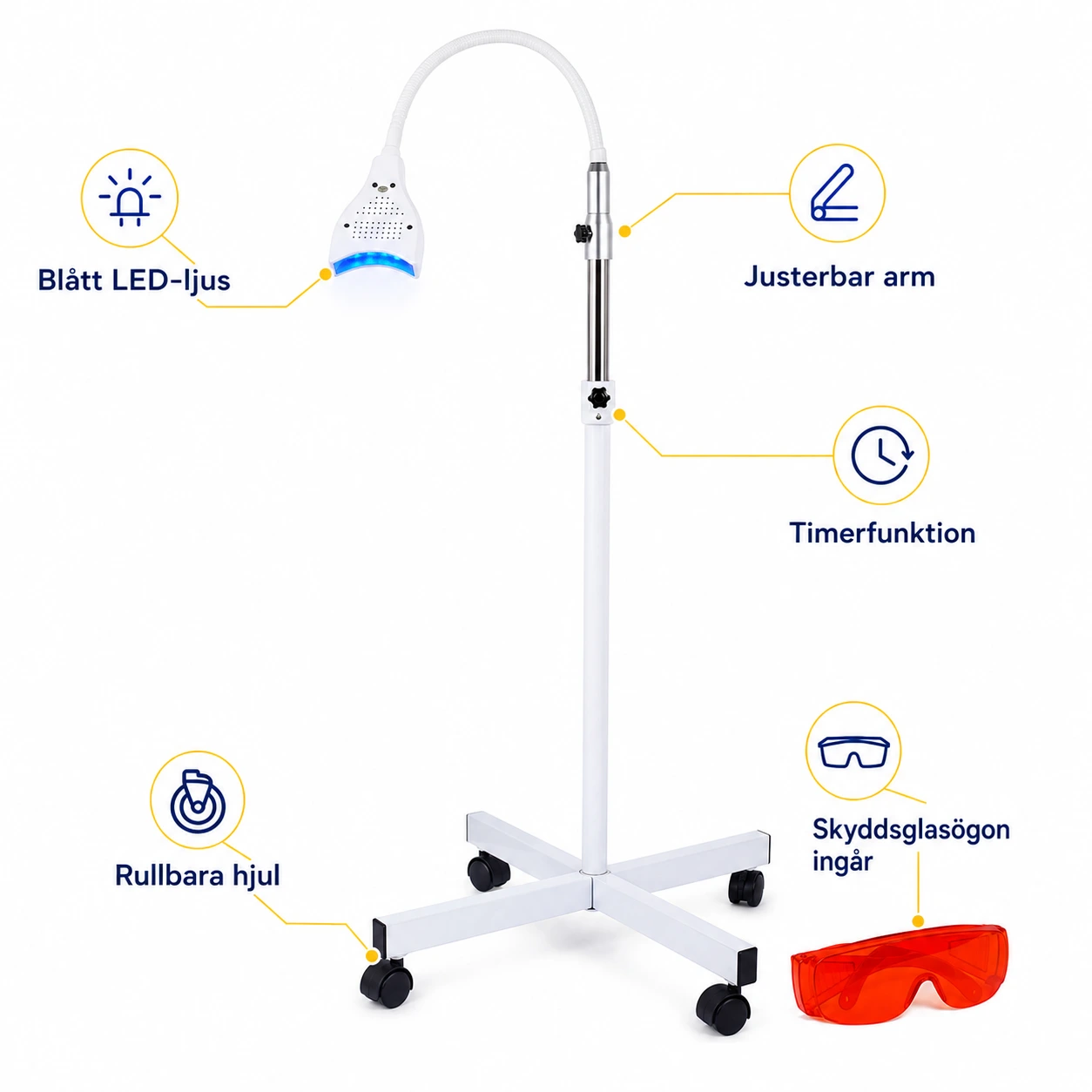 Tandblekningslampa LED 21W med Stativ