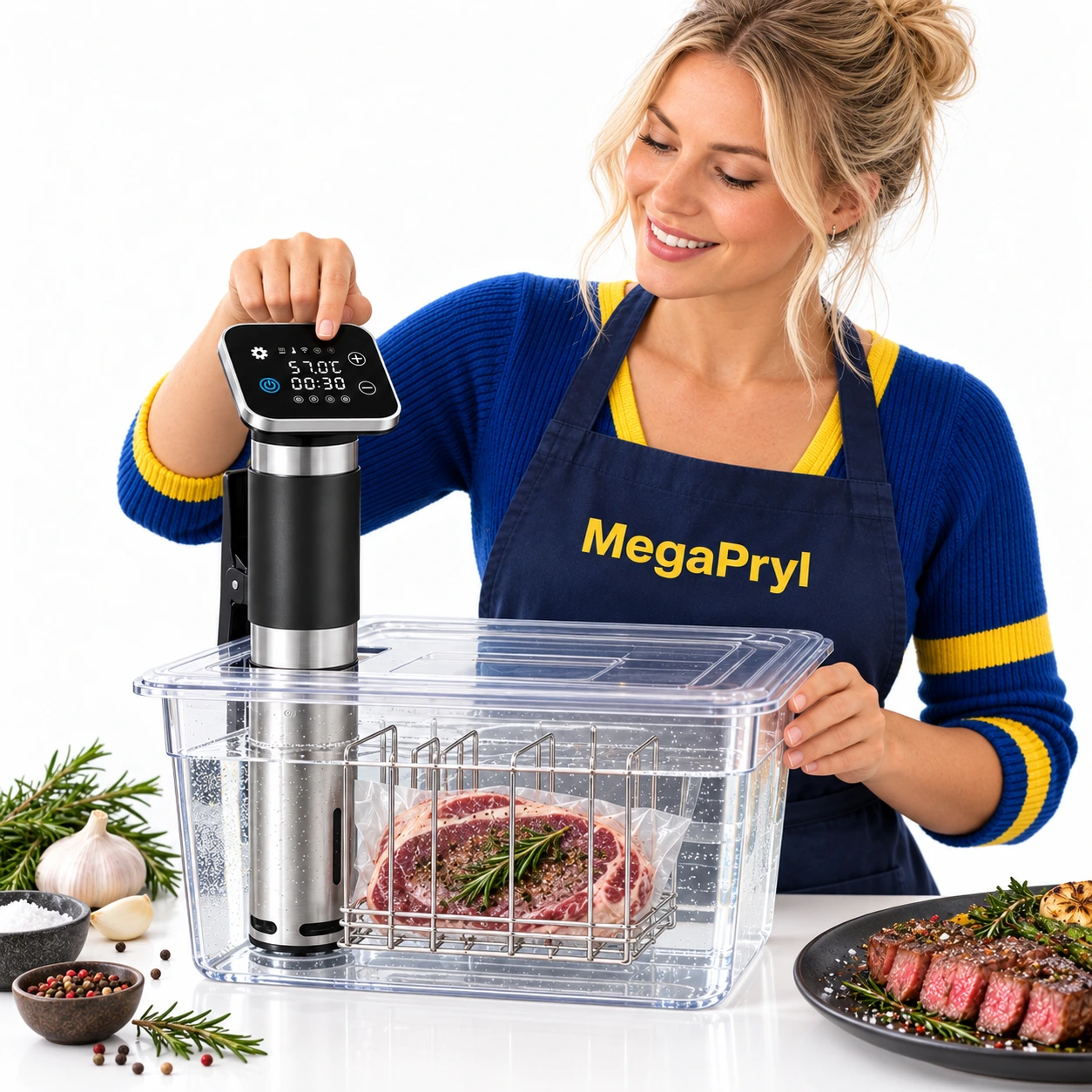 Sous vide-cirkulator med LED-display och timer