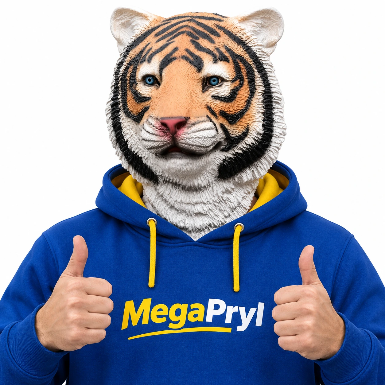 Tiger Latexmask med Blå Ögon