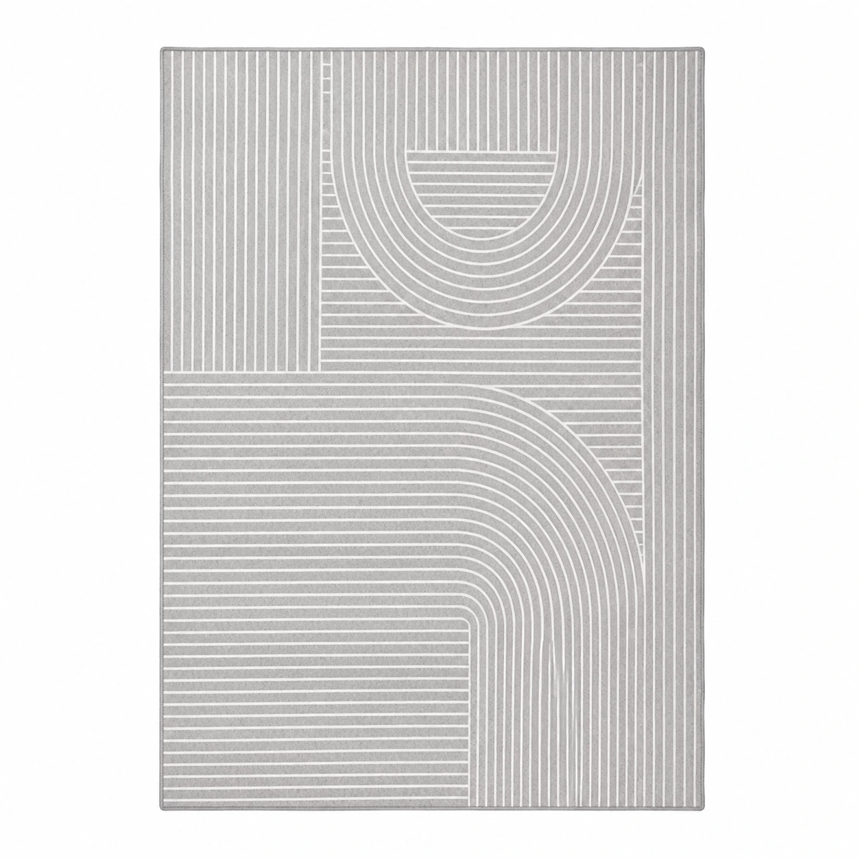 Tvättbar Grå Matta med Geometriskt Mönster – 150 x 210 cm